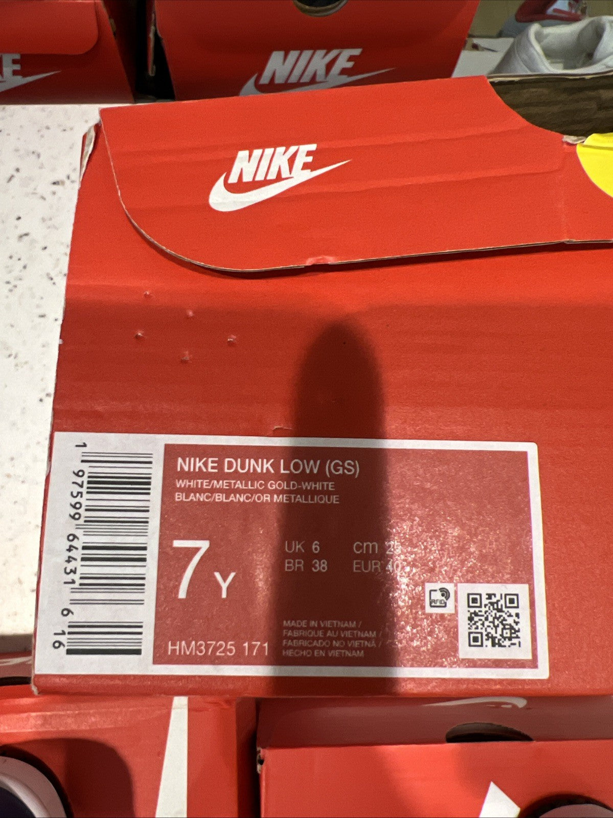 Nike Dunk Low Cacao Wow Metallic Gold Sz 7Y