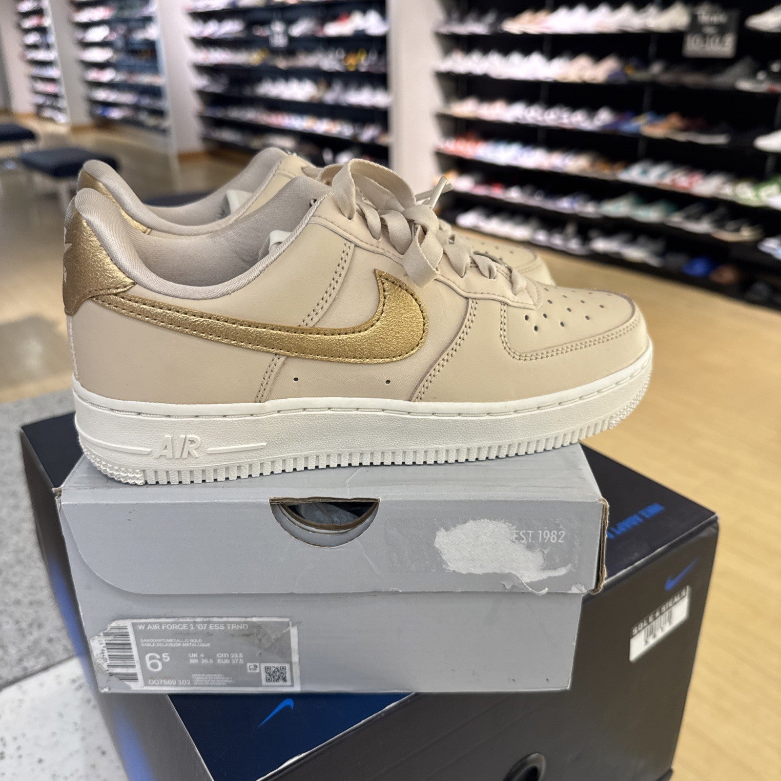 Size 6.5 - Nike Air Force 1 '07 Essential Sanddrift Gold W