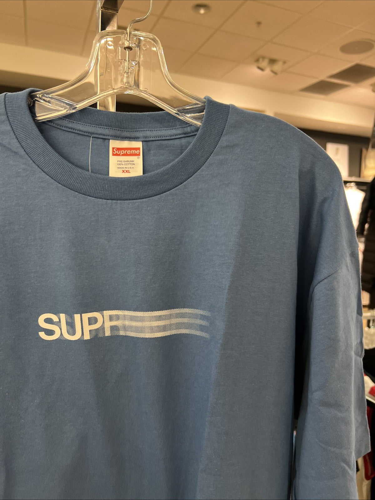 Supreme Faded Blue Motion Logo Tee Sz XXL