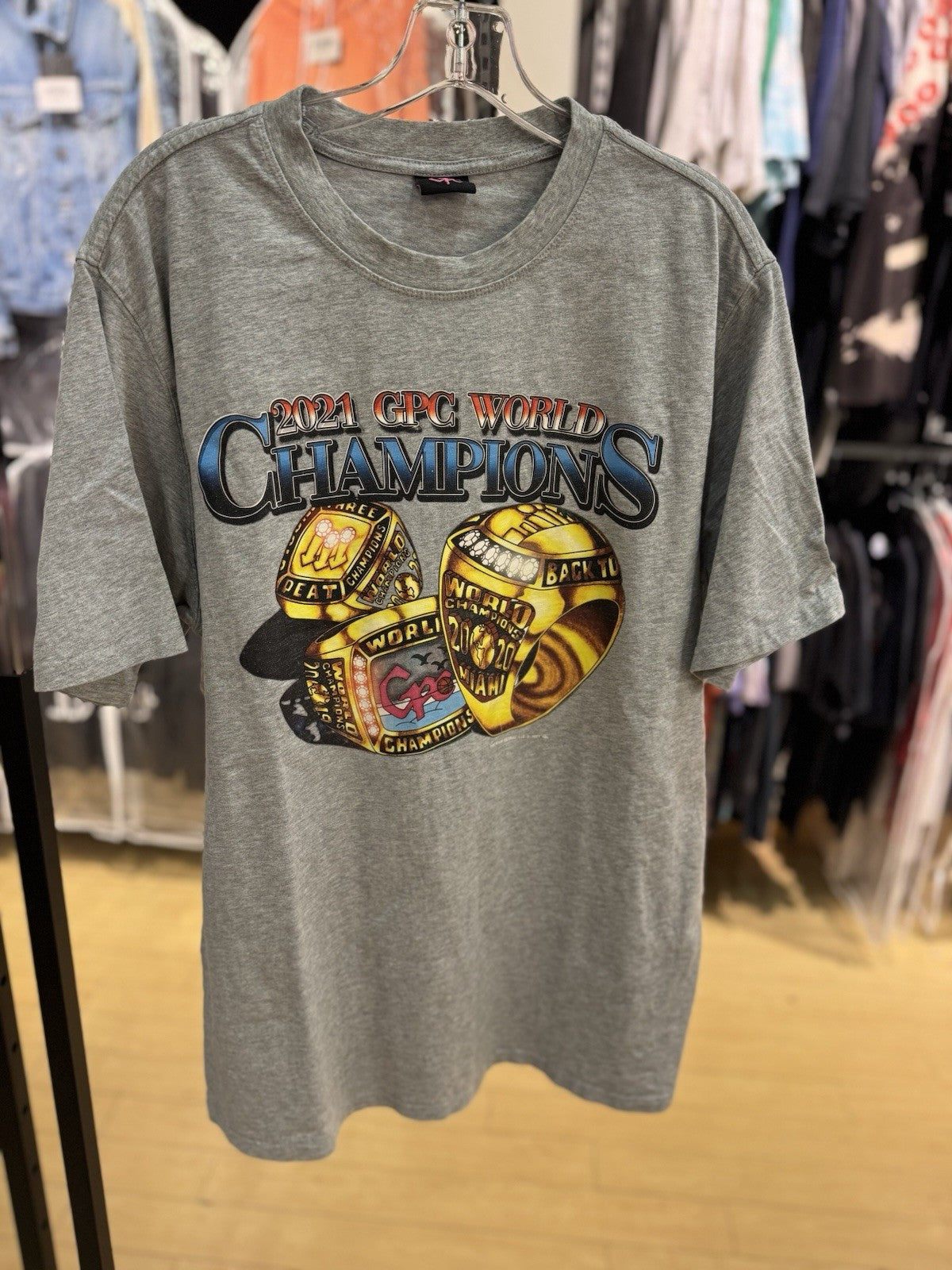 2021 GPC World Champions Shirt Grey Size Large