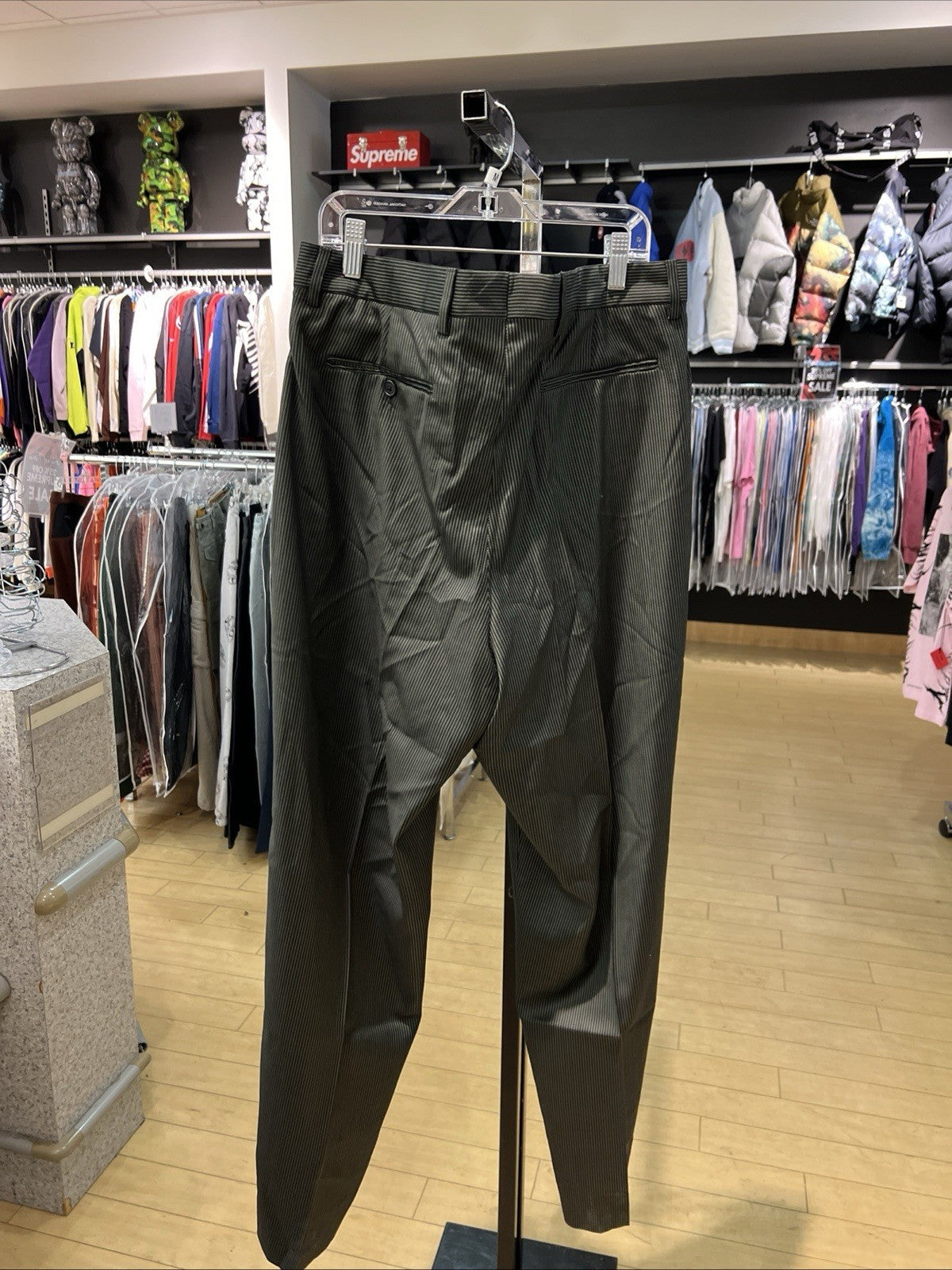 Supreme Striped Wool Trouser Green Stripe Size 34