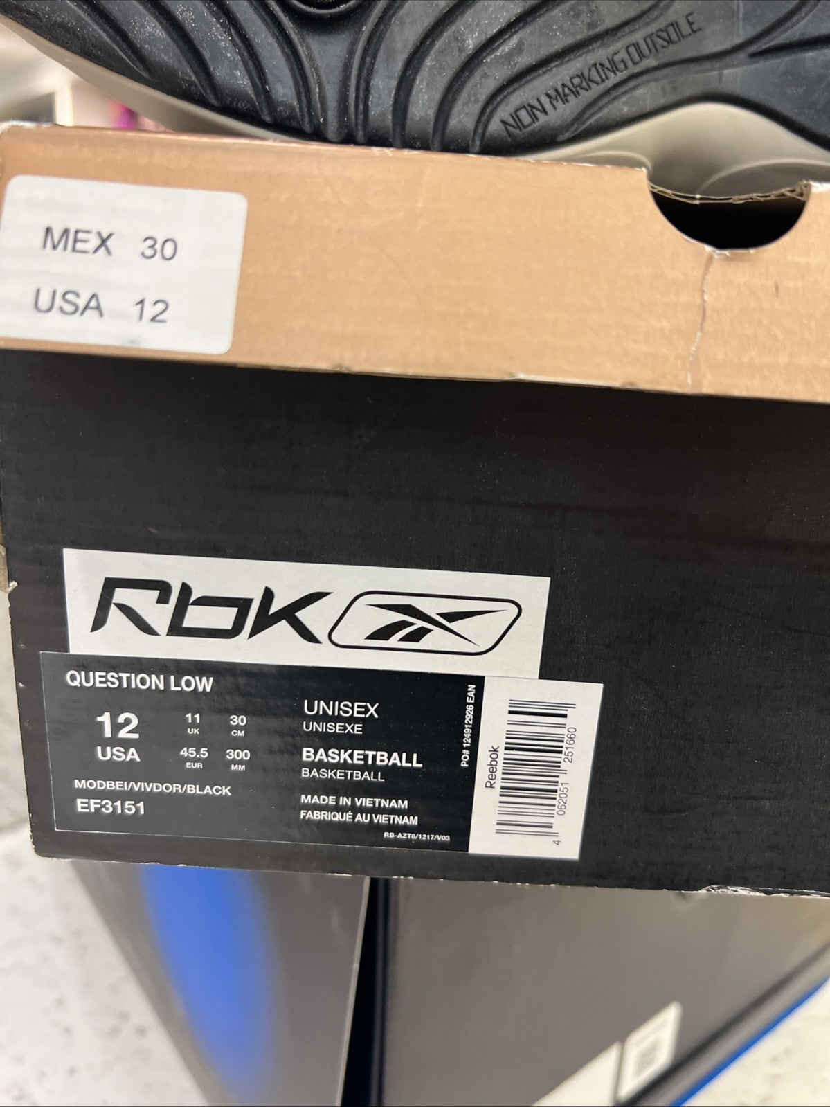 Reebok Question Low Modbei Sz 12 USED