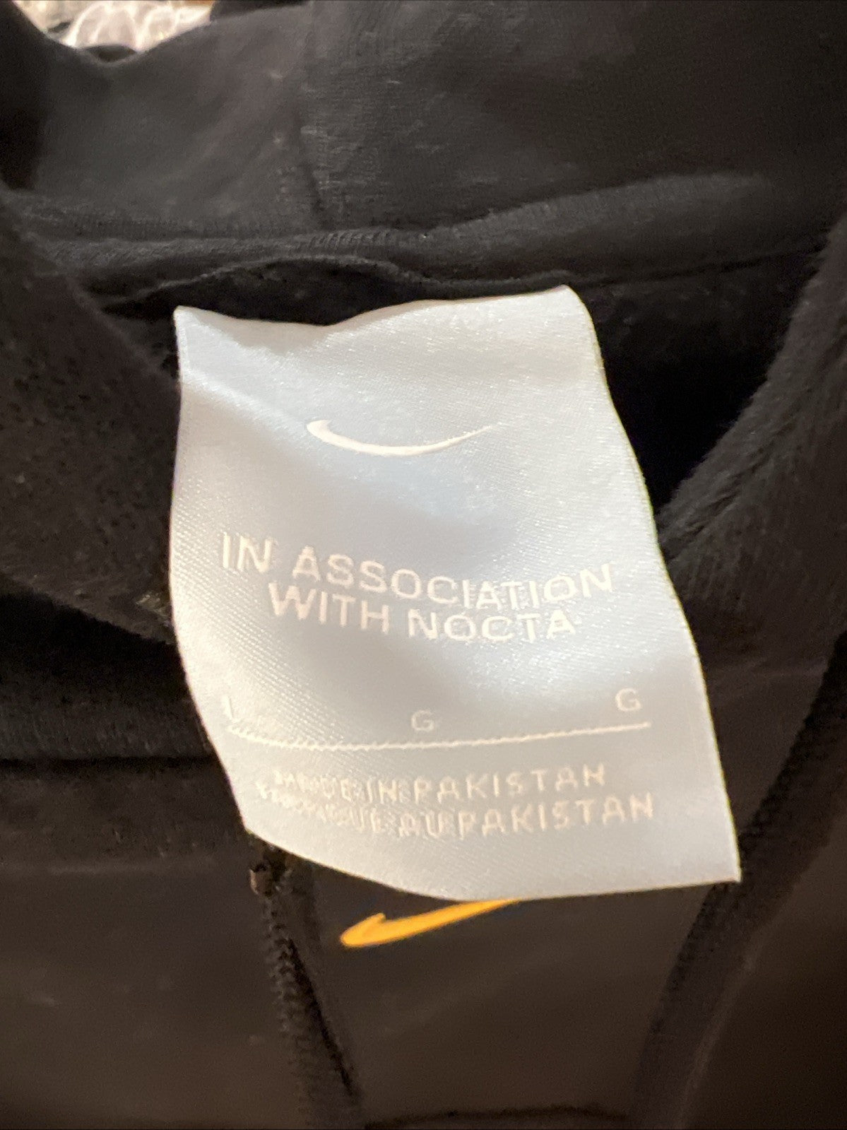 Nike Nocta Casual Pullover Hoodie Black/Yellow Sz L