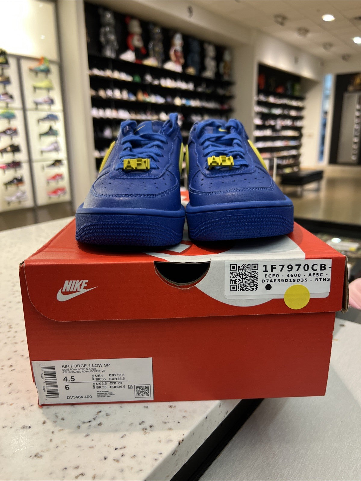 AMBUSH x Nike Air Force 1 Low Blue Yellow Sz 4.5/6W REP BOX
