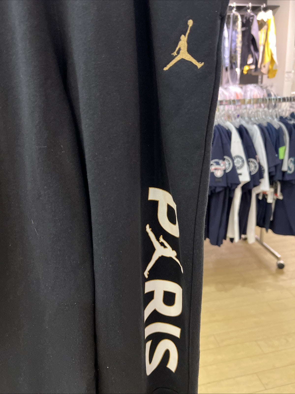 Jordan PSG Paris Saint-Germain Fleece Sweatpants Joggers Black Gold Sz S