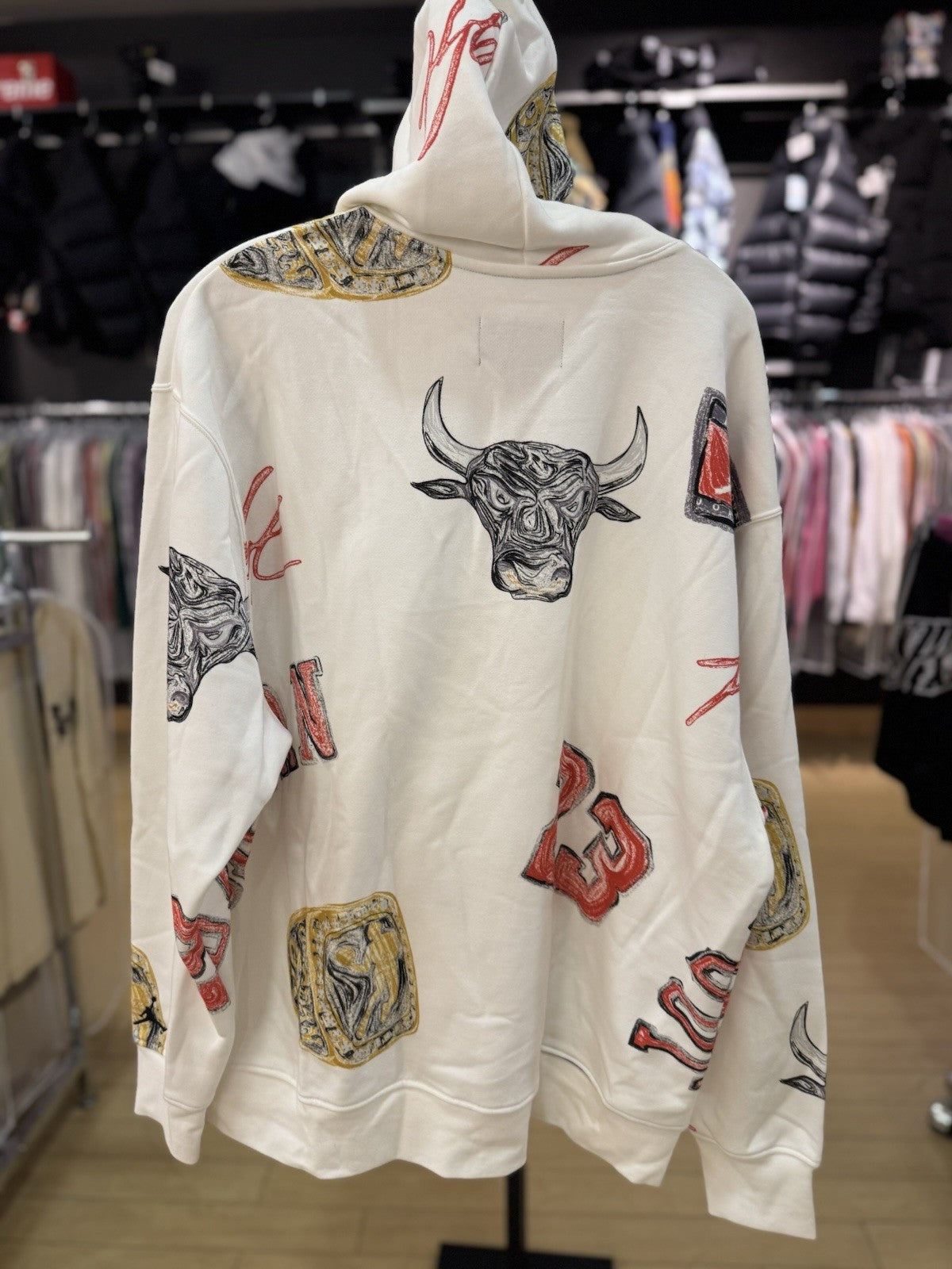 AUTHENTIC AIR JORDAN AOP BROOKLYN GRAPHIC PULLOVER FLEECE HOODIE FN4545-133 XL