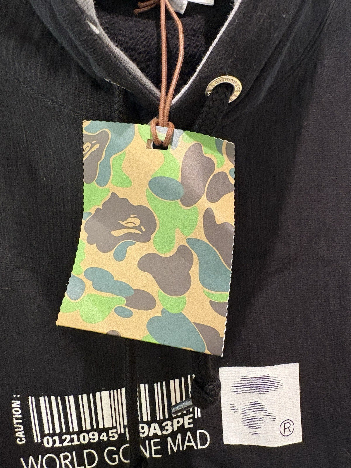 BAPE Military Loose Fit Pullover Hoodie Black Size Medium