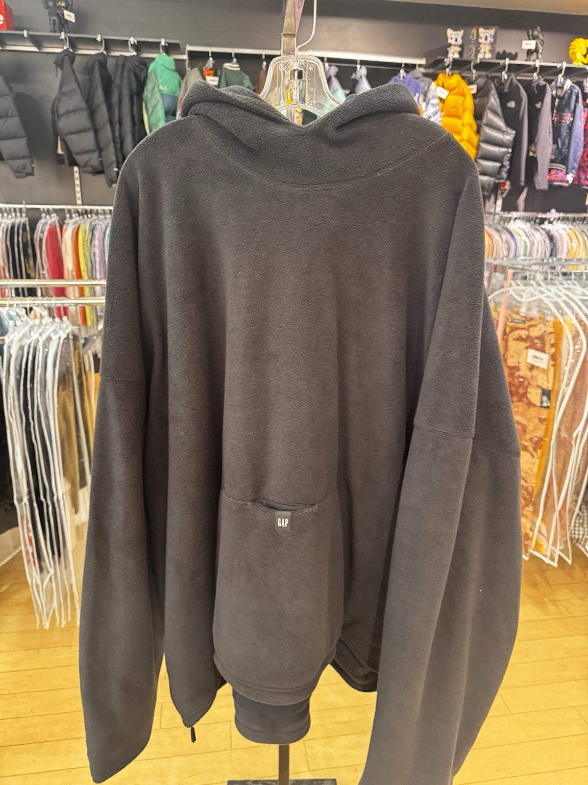 Yeezy Gap Engineered by Balenciaga Polar Fleece Padded Hoodie Black XXL