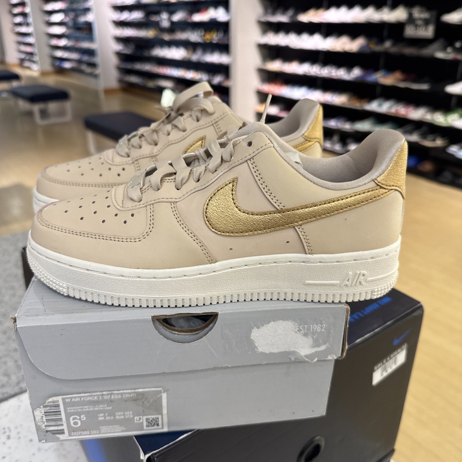 Size 6.5 - Nike Air Force 1 '07 Essential Sanddrift Gold W