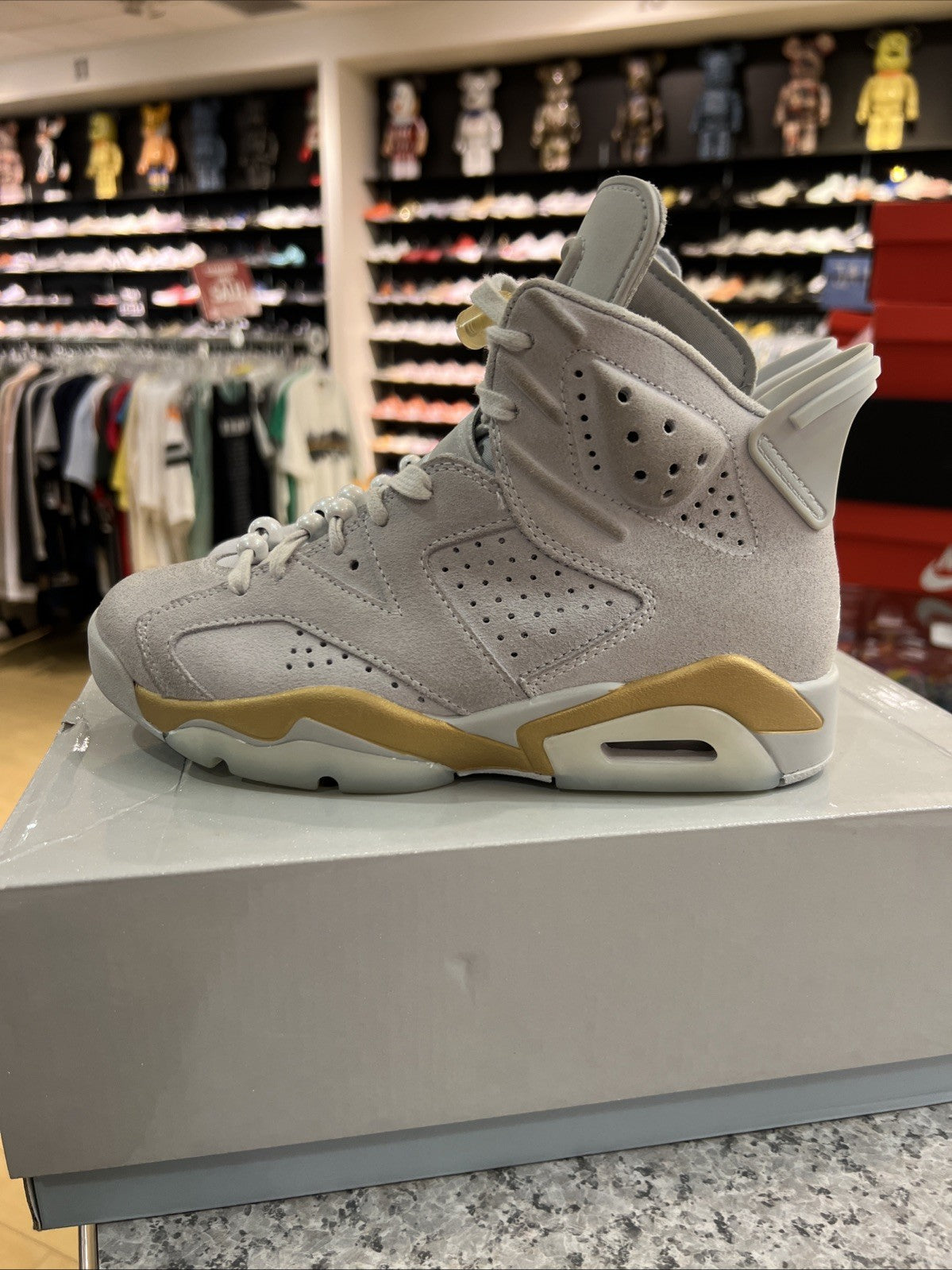 Nike Air Jordan 6 Retro Pure Platinum/Blue Women’s Sz 6 USED
