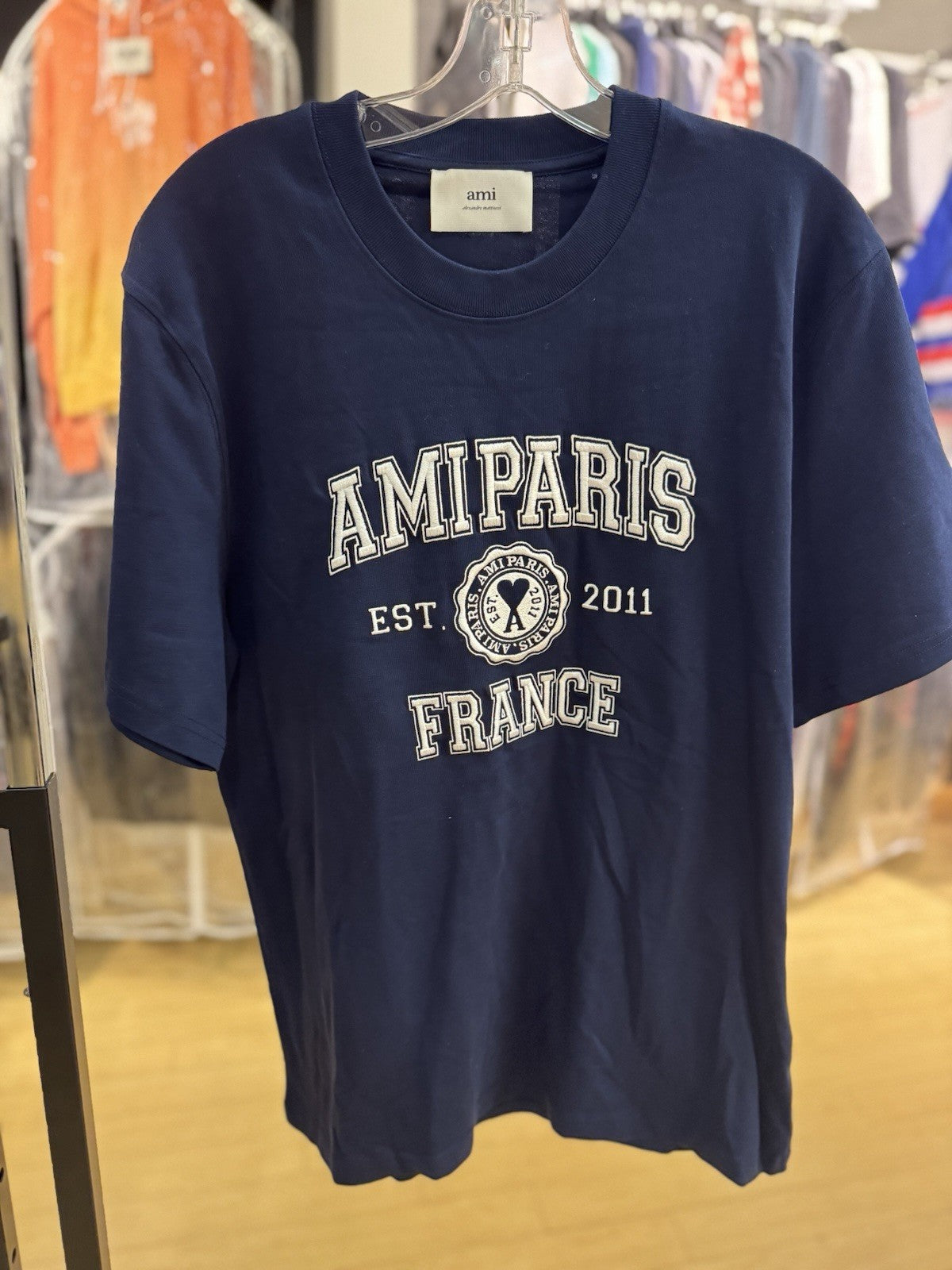 Ami Paris France Shirt Navy Size Medium