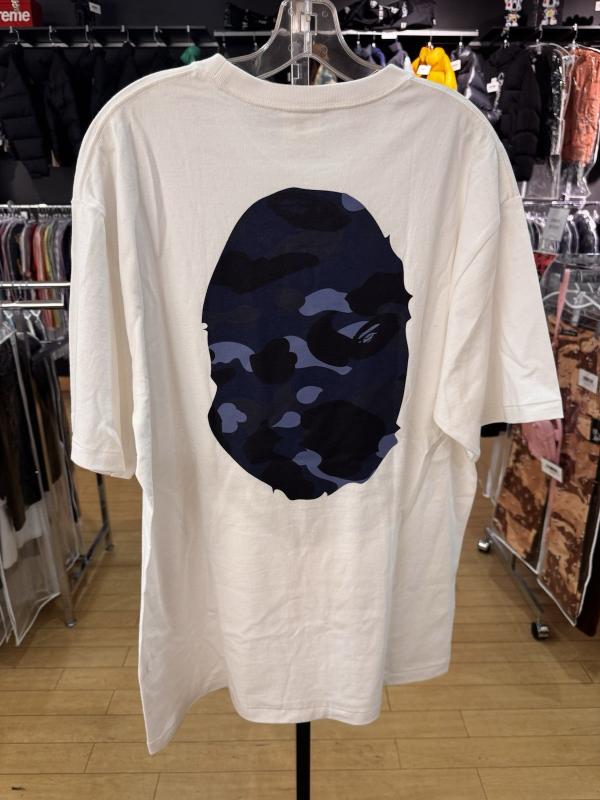 Bape Color Camo Big Ape Head Tee White/Navy Size 2XL