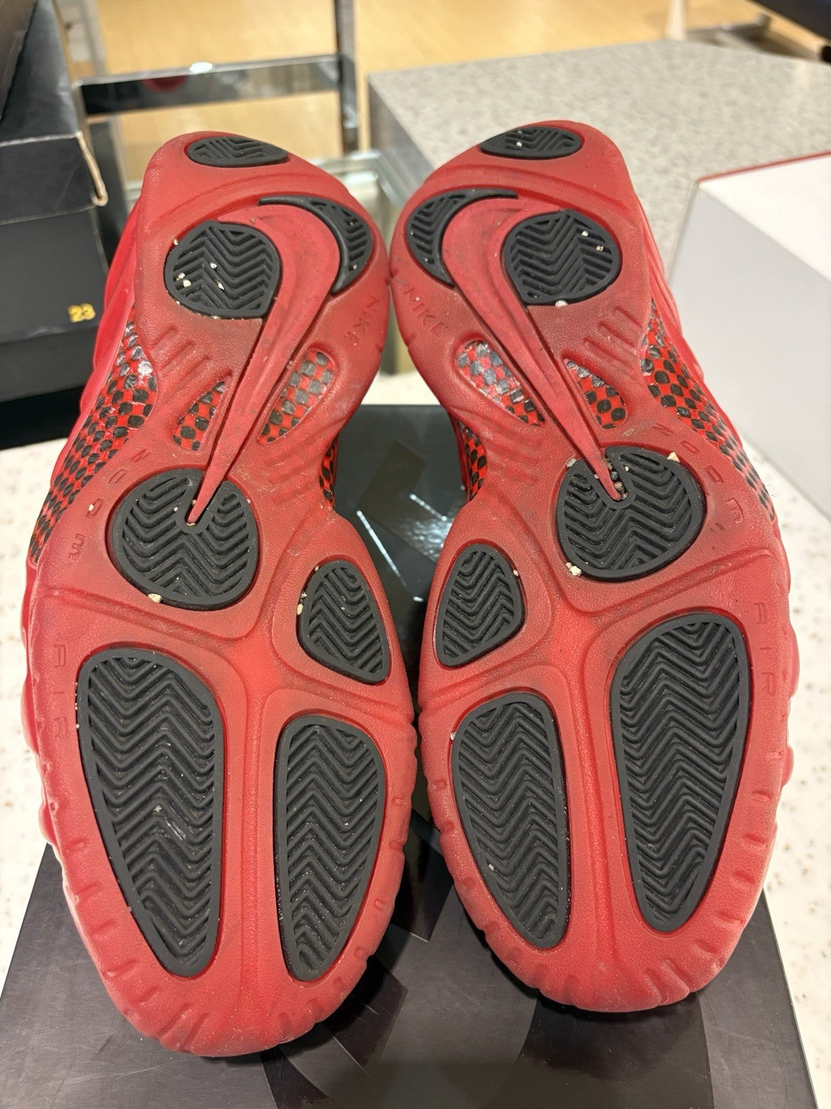 Nike Air Foamposite Pro Red October Size 9.5 USED