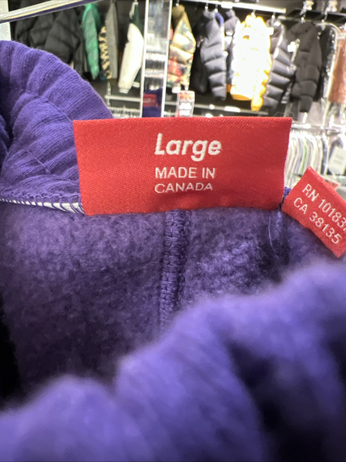 Supreme Raised Script Sweatpant Purple Sz L DEFECT