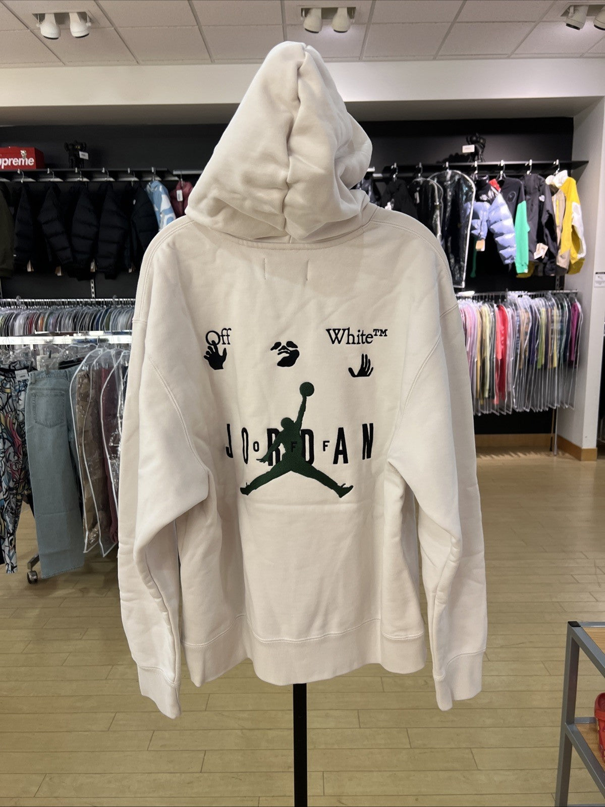 NIKE × OFFWHITE AS M J OW HOODIE Beige Sz XL