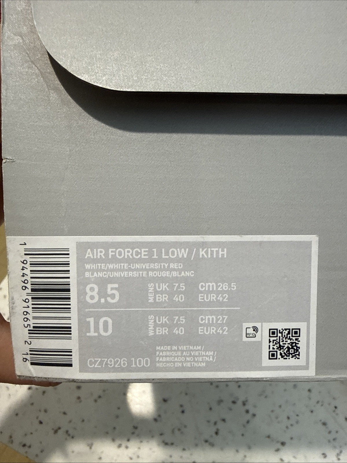 Air Force 1 Low Kith Sz 8.5