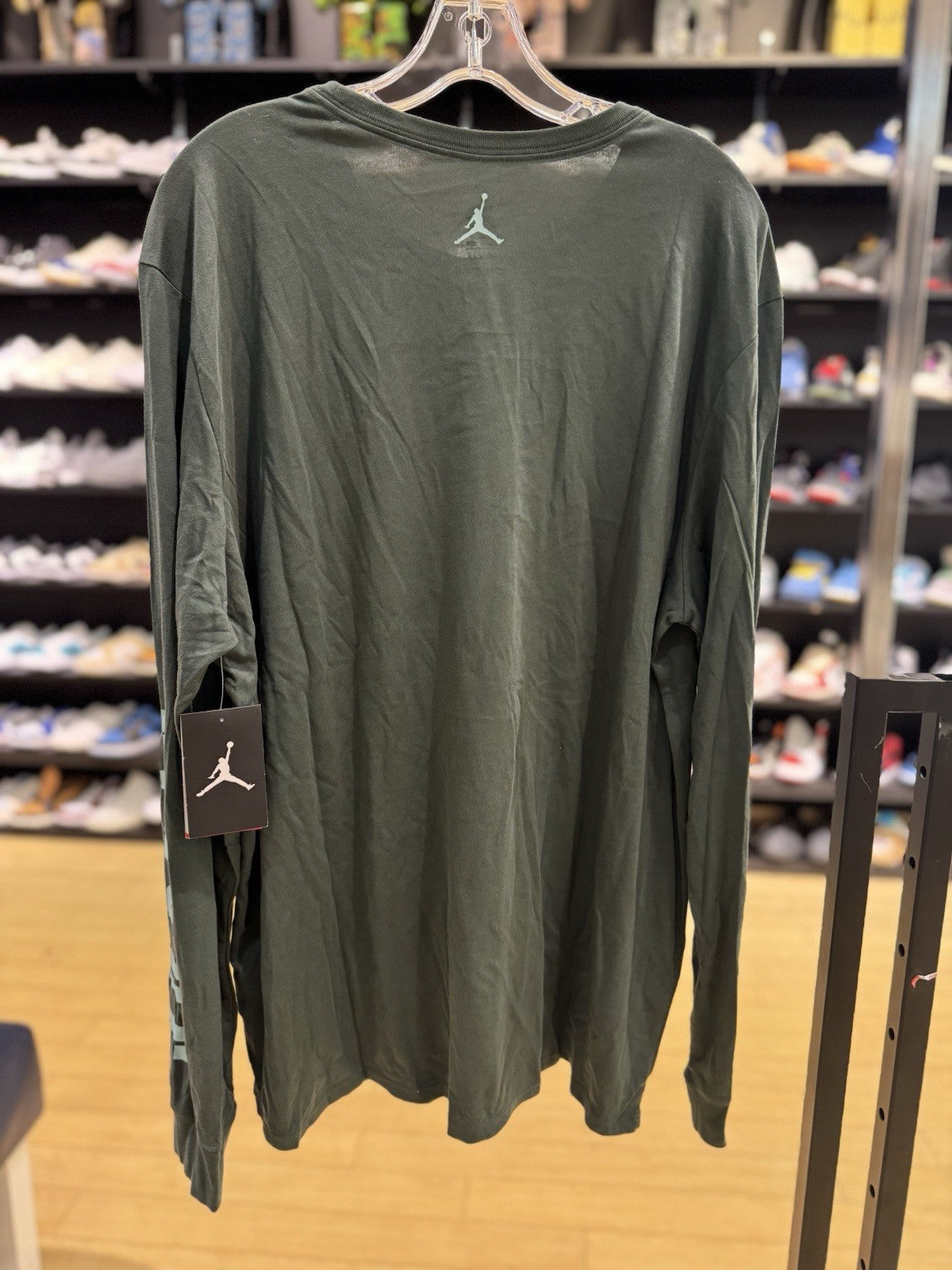 Jordan Long Sleeve Dri Fit Green Shirt Size XXL