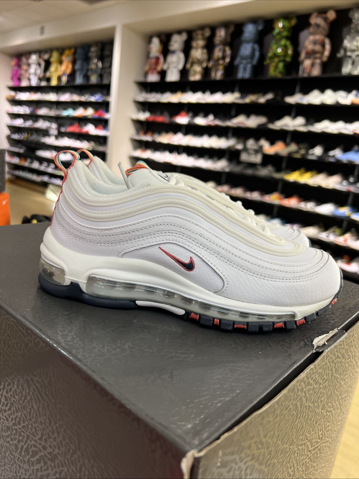 Nike Air Max 97 White/Thunder Blue-Green Noise Womens Sz 6.5