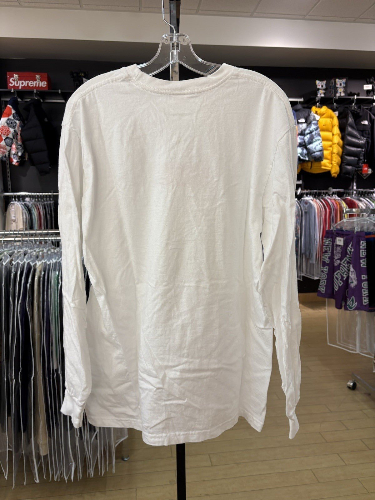 Supreme Box Logo L/S Tee White Sz Large