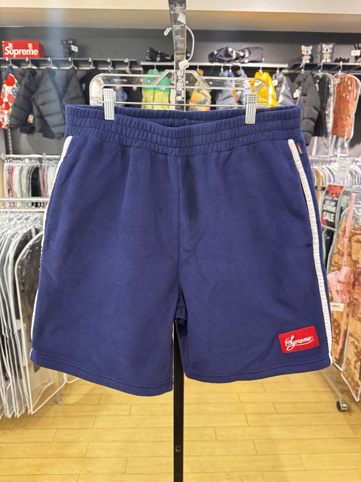 Supreme Polartec Shorts Navy Size Small