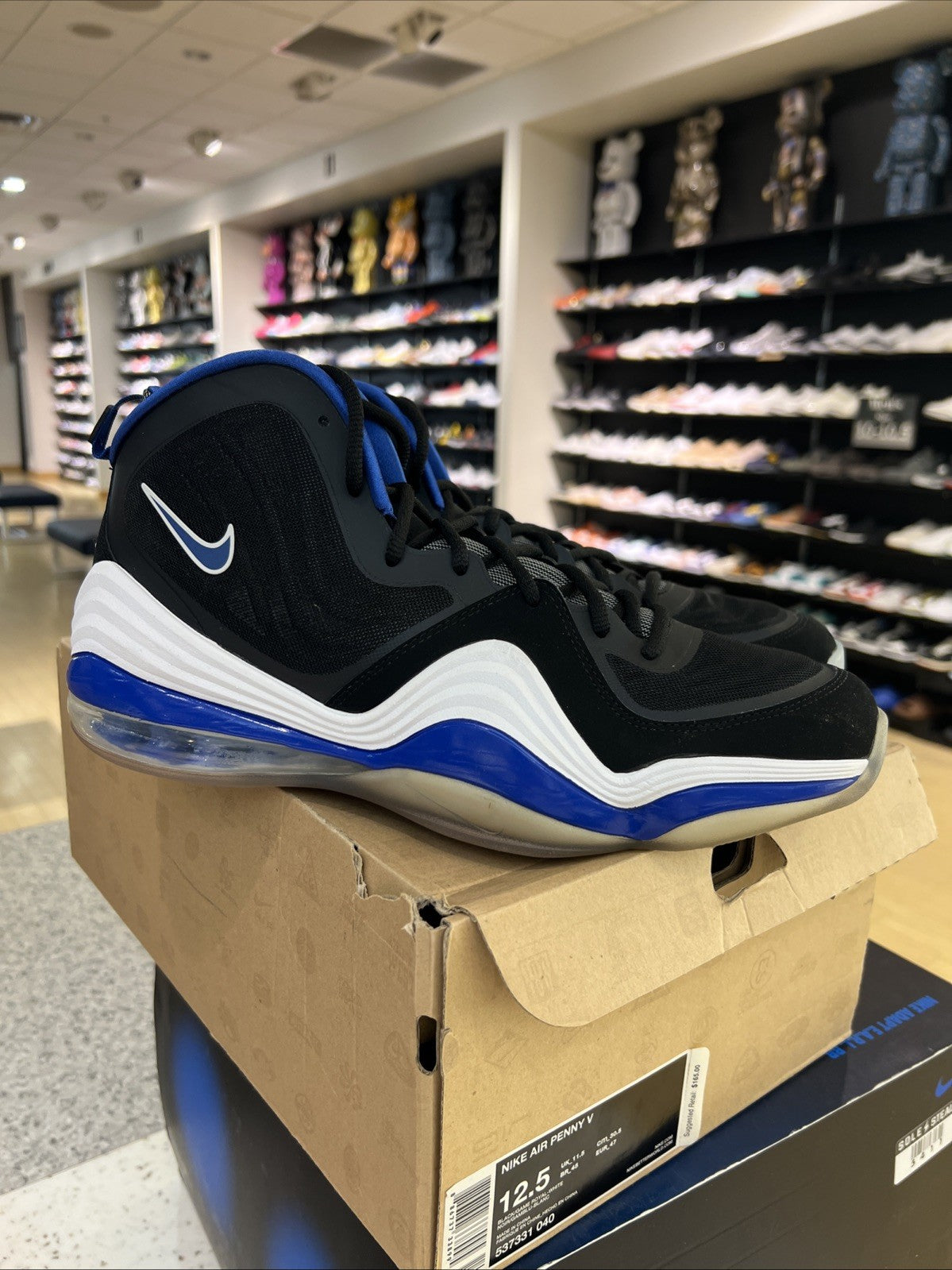 Nike Air Penny V Black / Game Royal - White Orlando Sz 12.5