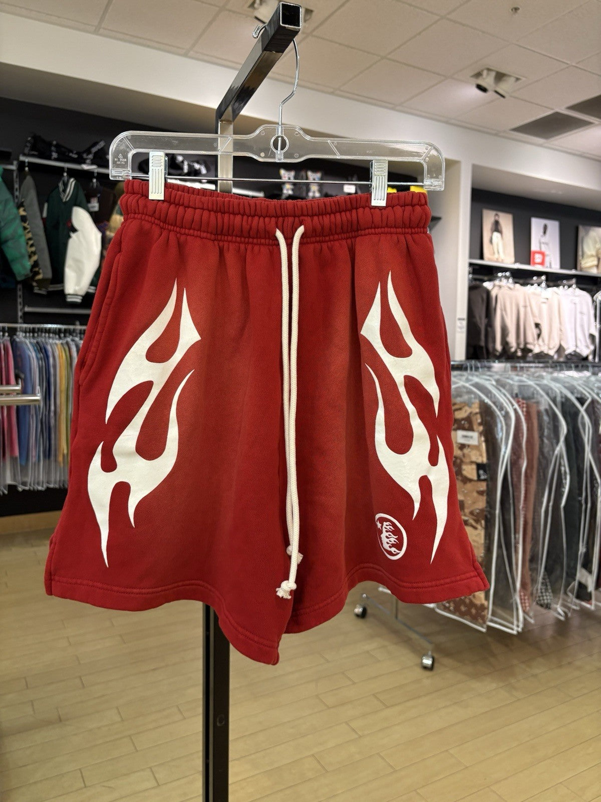 Hellstar Flame Shorts Red Size Small