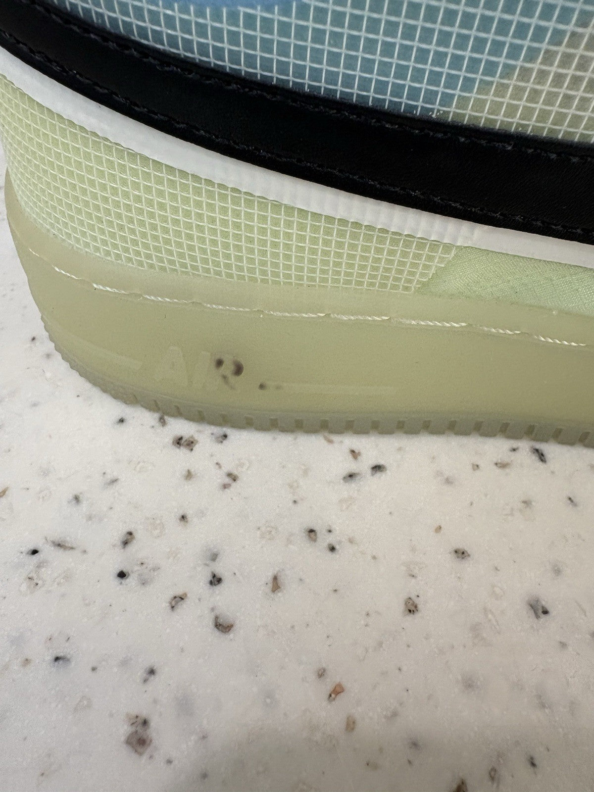 Nike Air Force 1 React Sail Barely Volt Size 12 DEFECT