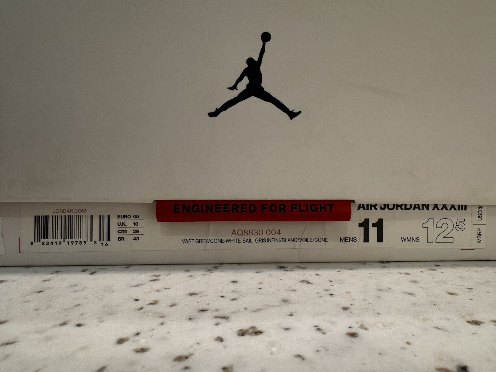Jordan XXXIII Vast Grey Size 11