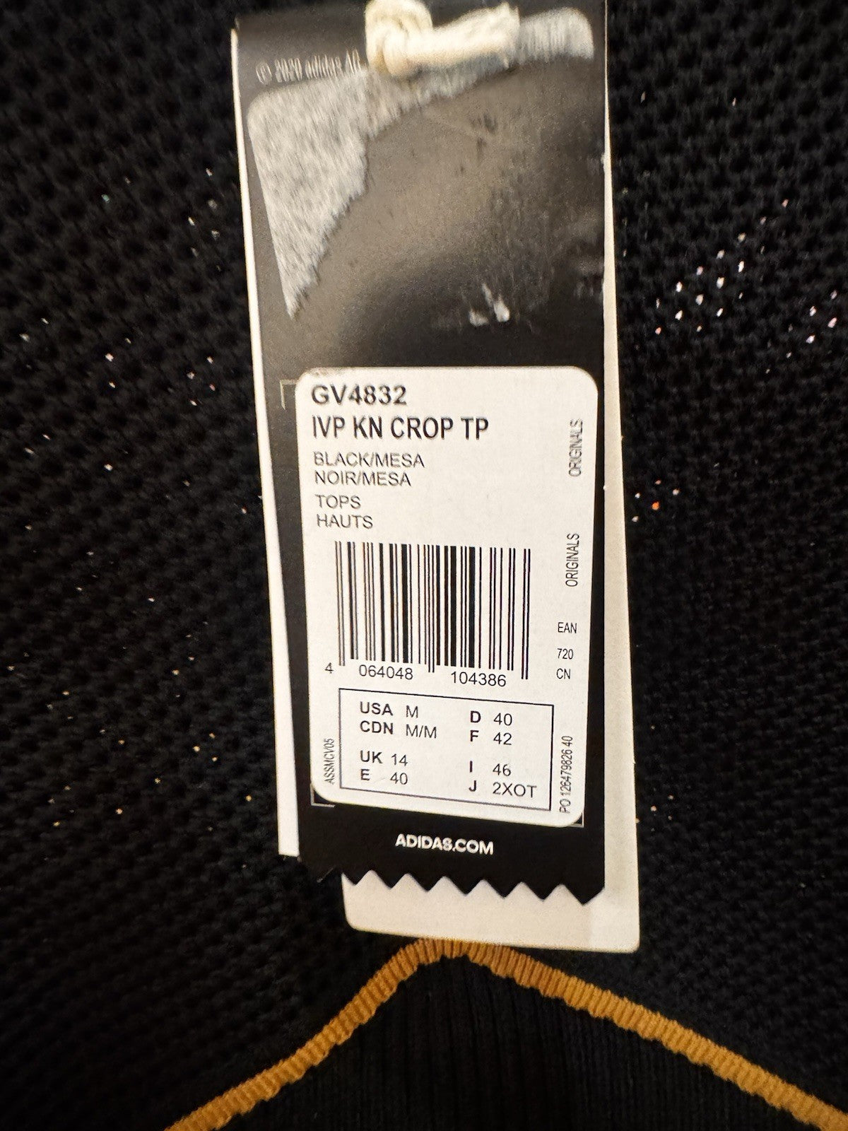 NWT Ivy Park X Adidas Knit Crop Top Sweater In Black/Mesa Size M