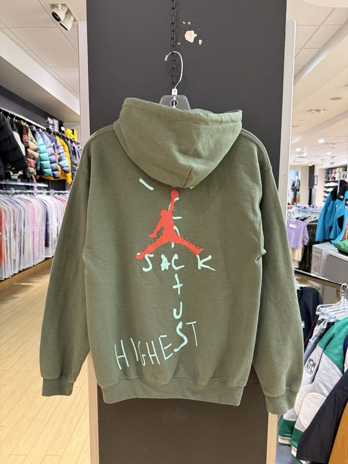 Travis Scott Nike Air Jordan Cactus Jack Highest Hoodie Olive Green Sz S