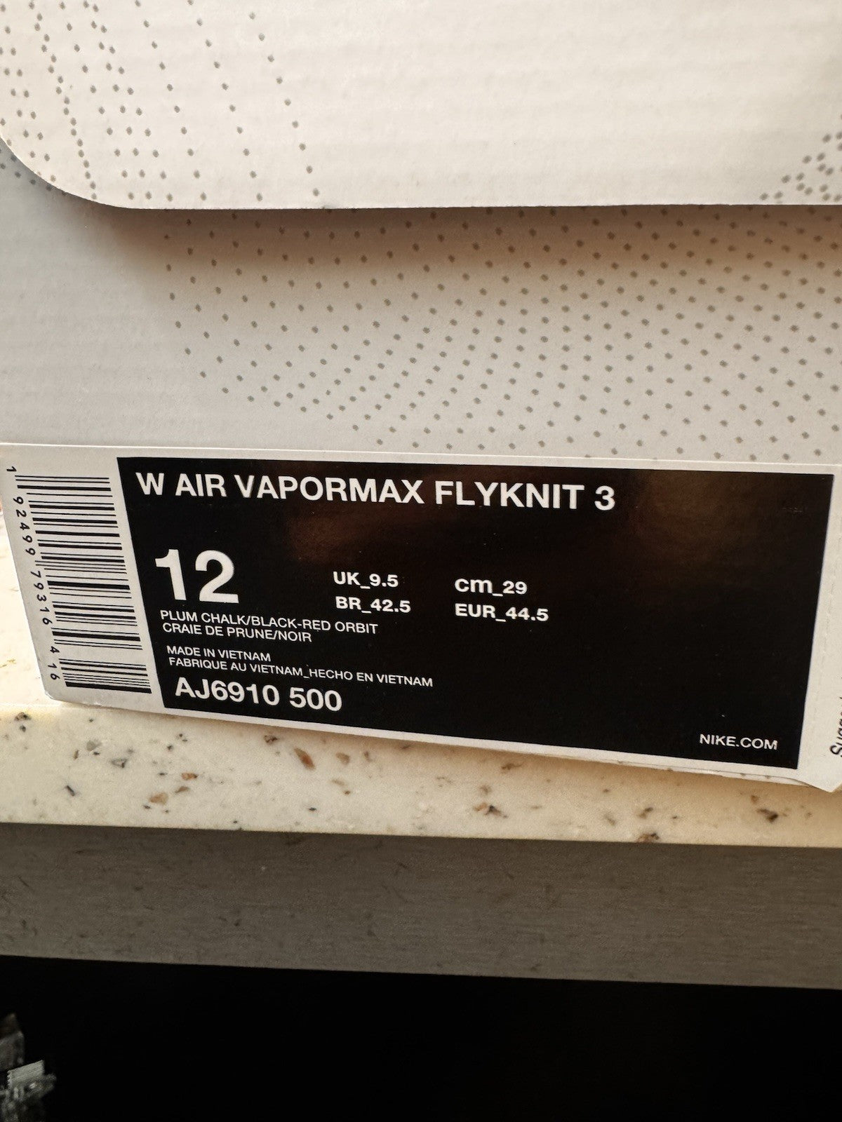 Nike Air VaporMax Flyknit 3 South Beach Women's Size 12/10.5M