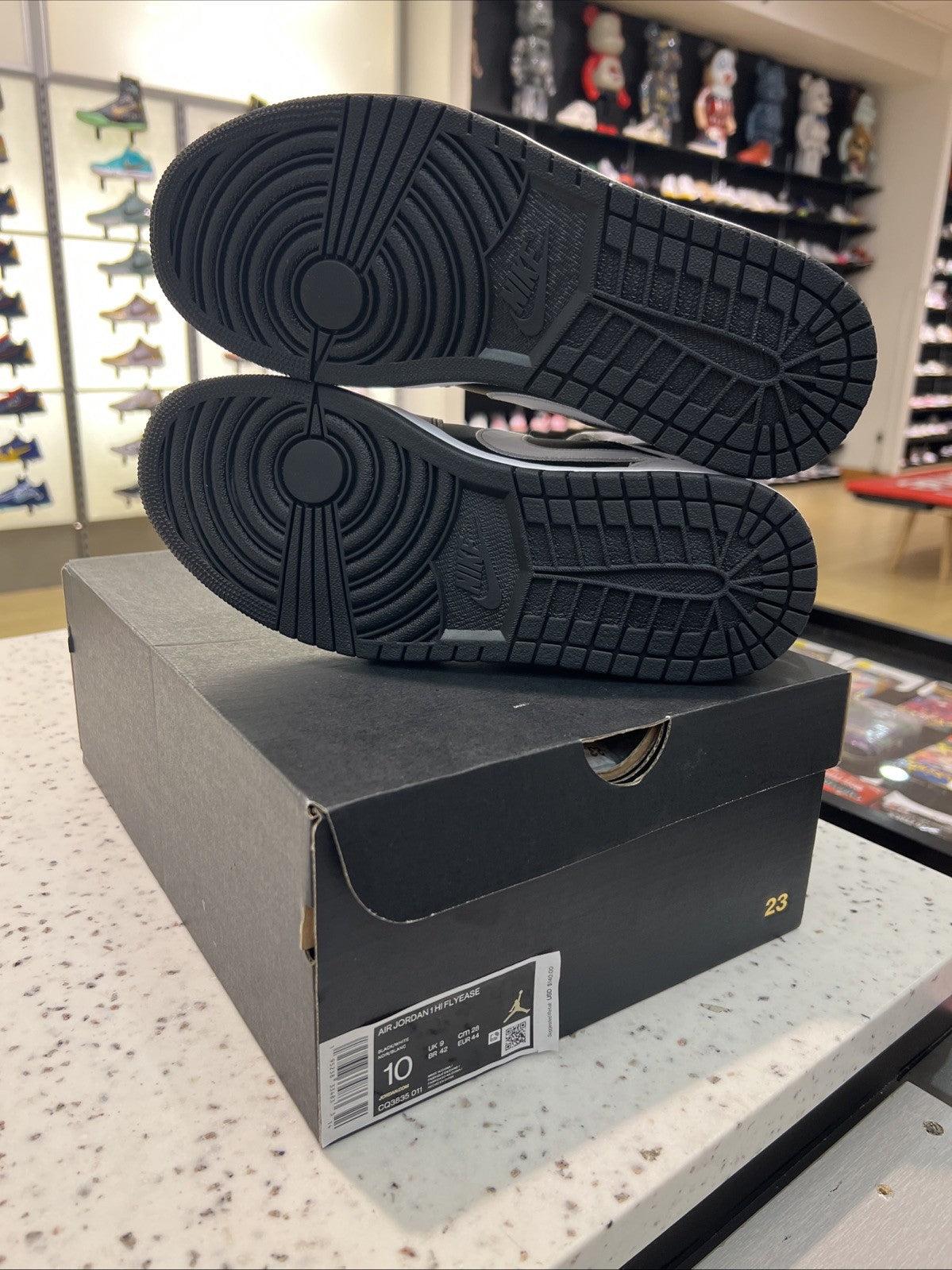 Air Jordan 1 FlyEase High Black White Sz 10