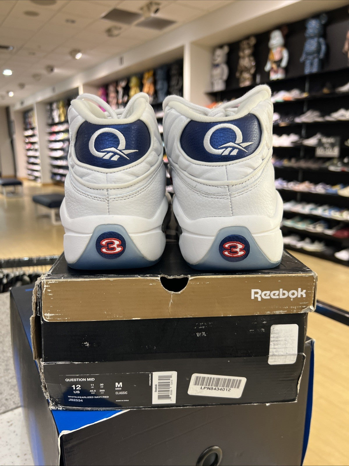 Reebok Question Mid 2016 Blue Toe Sz 12