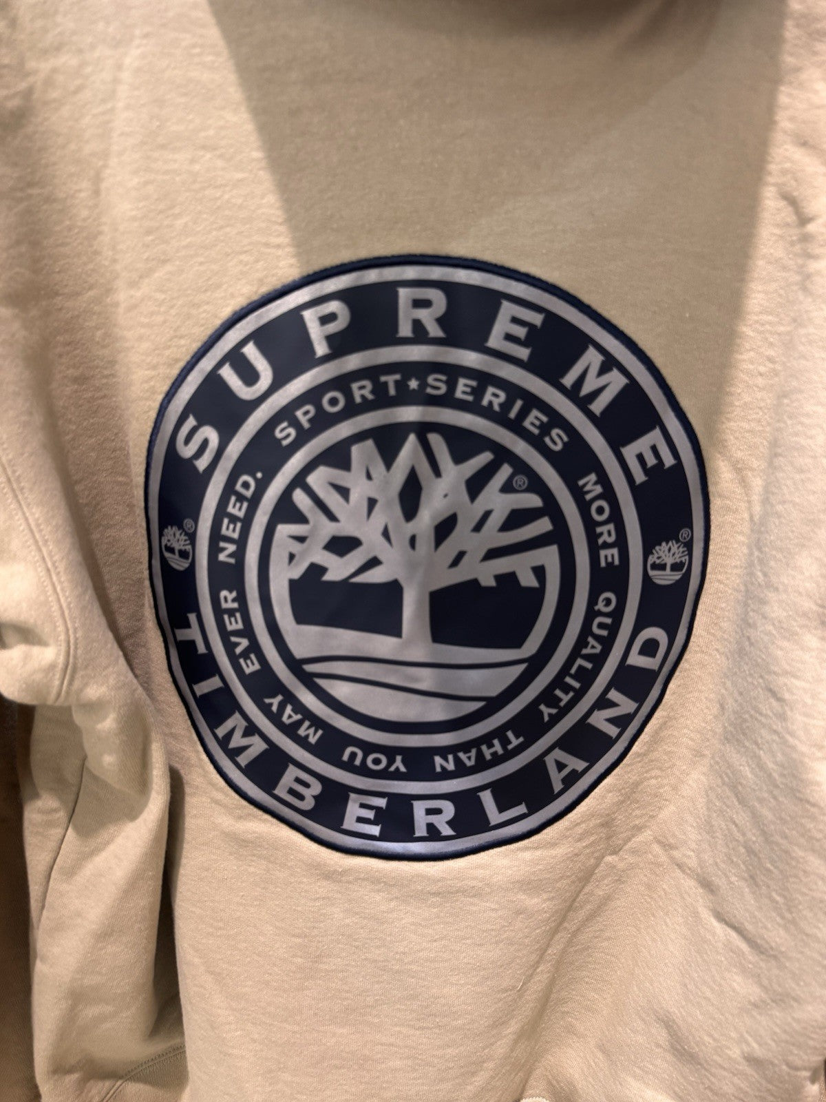 Supreme Timberland Hooded Sweatshirt Taupe Size M