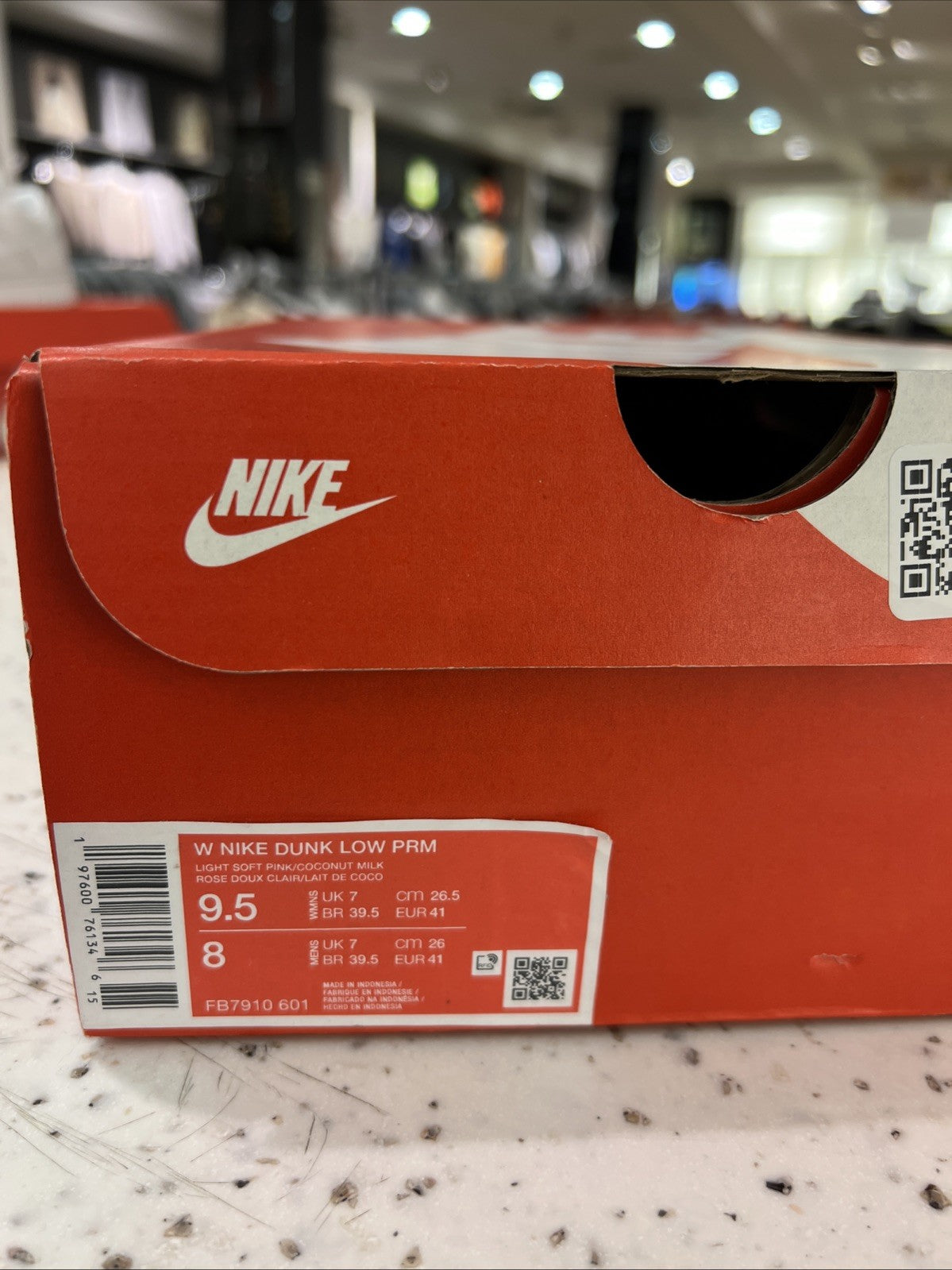 Nike Dunk Low PRM Light Soft Pink/Coconut Milk Womens Sz 9.5/8M