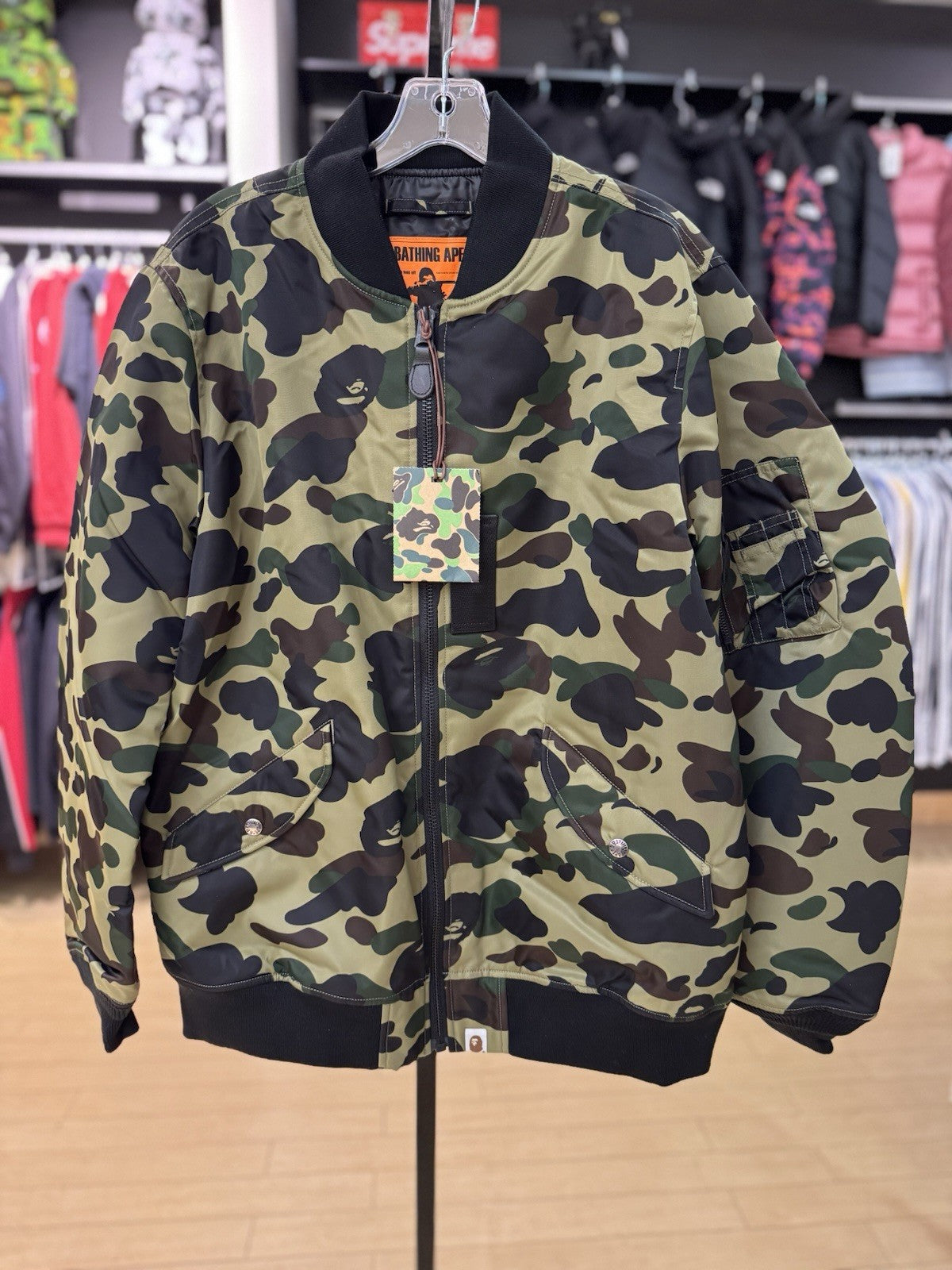 Bape 1st Camo Nylon Twill MA-1 Sz Medium