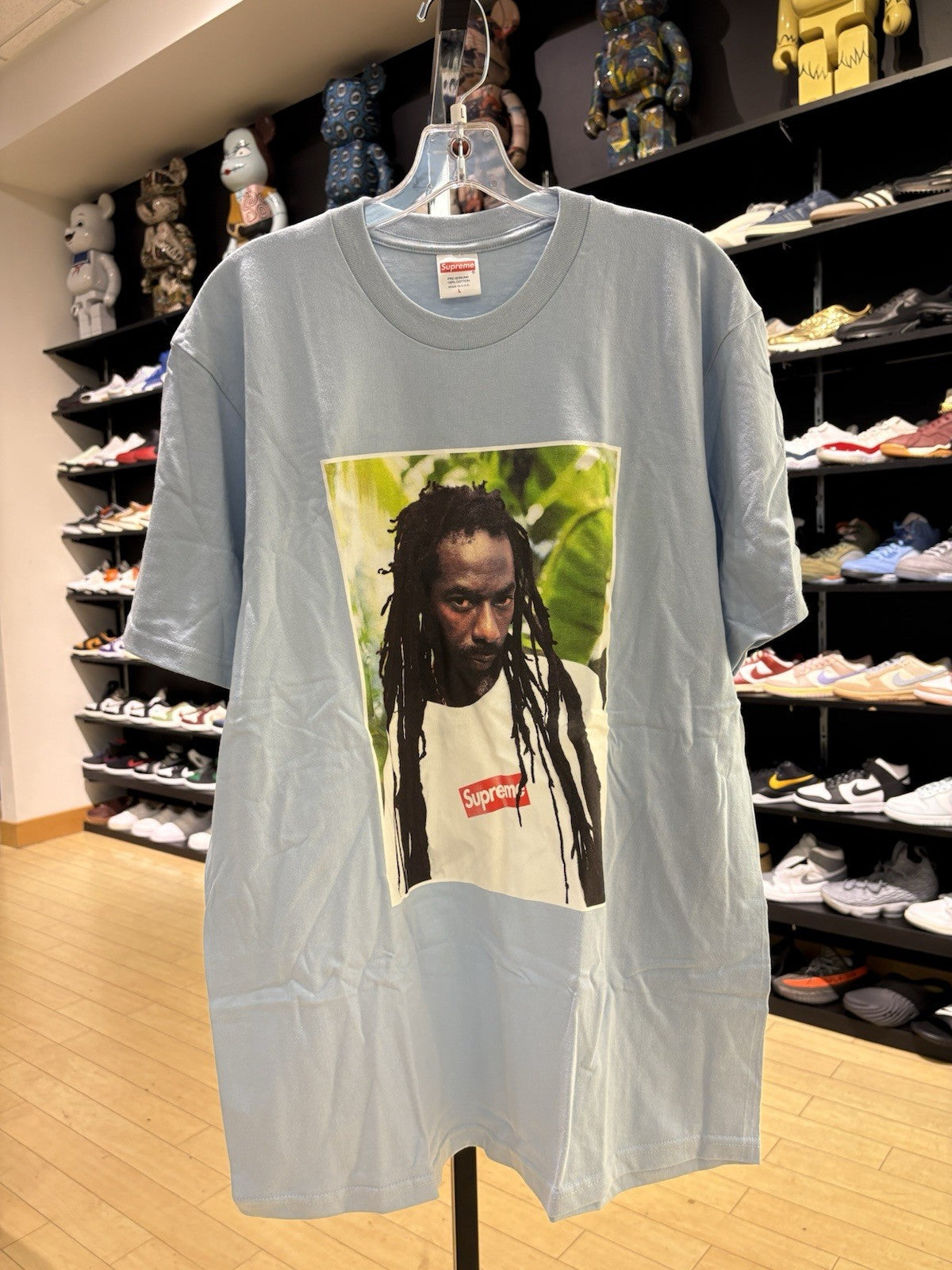 Supreme Buju Banton Tee Light Blue Size L