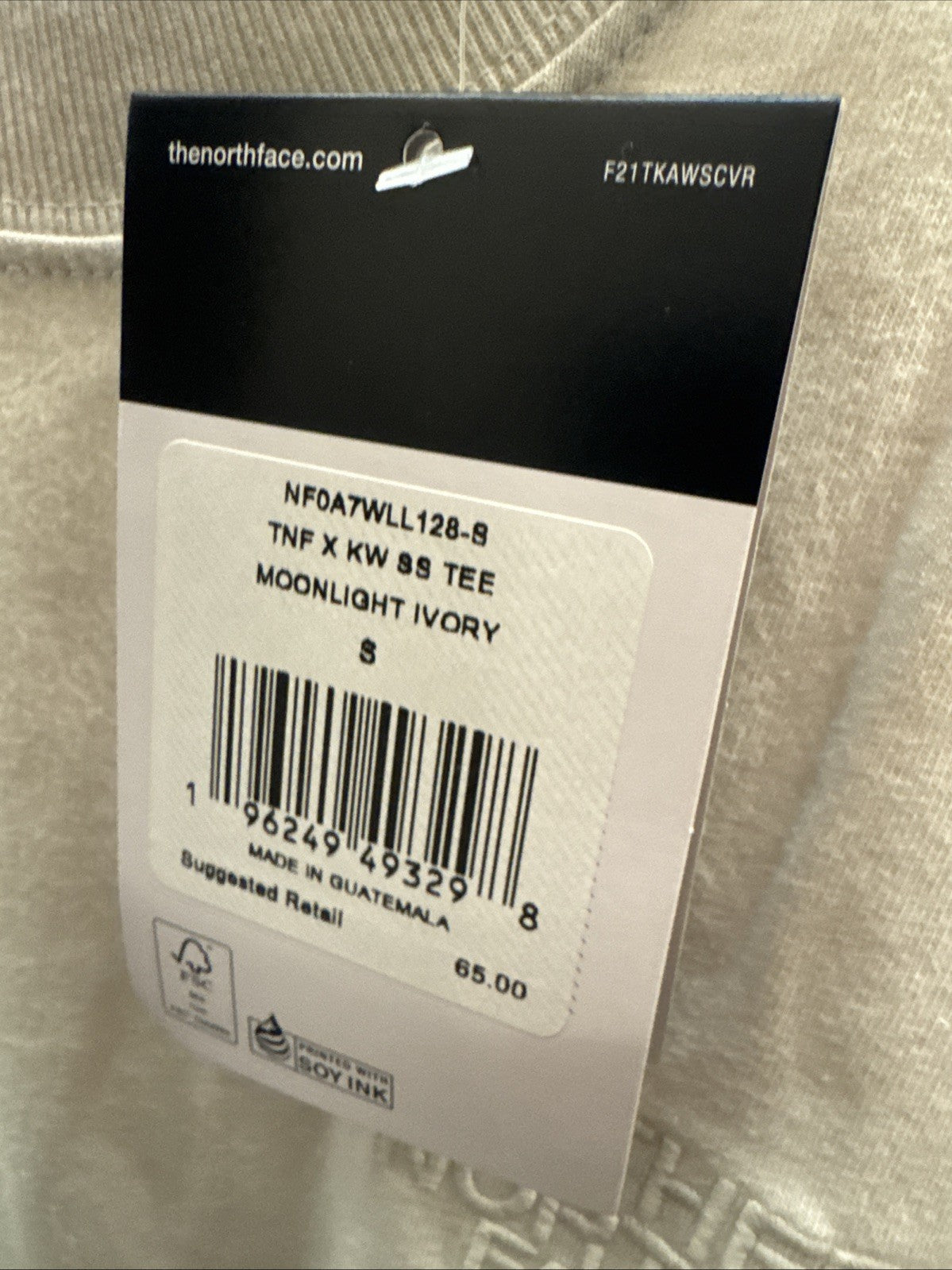 KAWS x The North Face SS Tee Moonlight Ivory Size Small