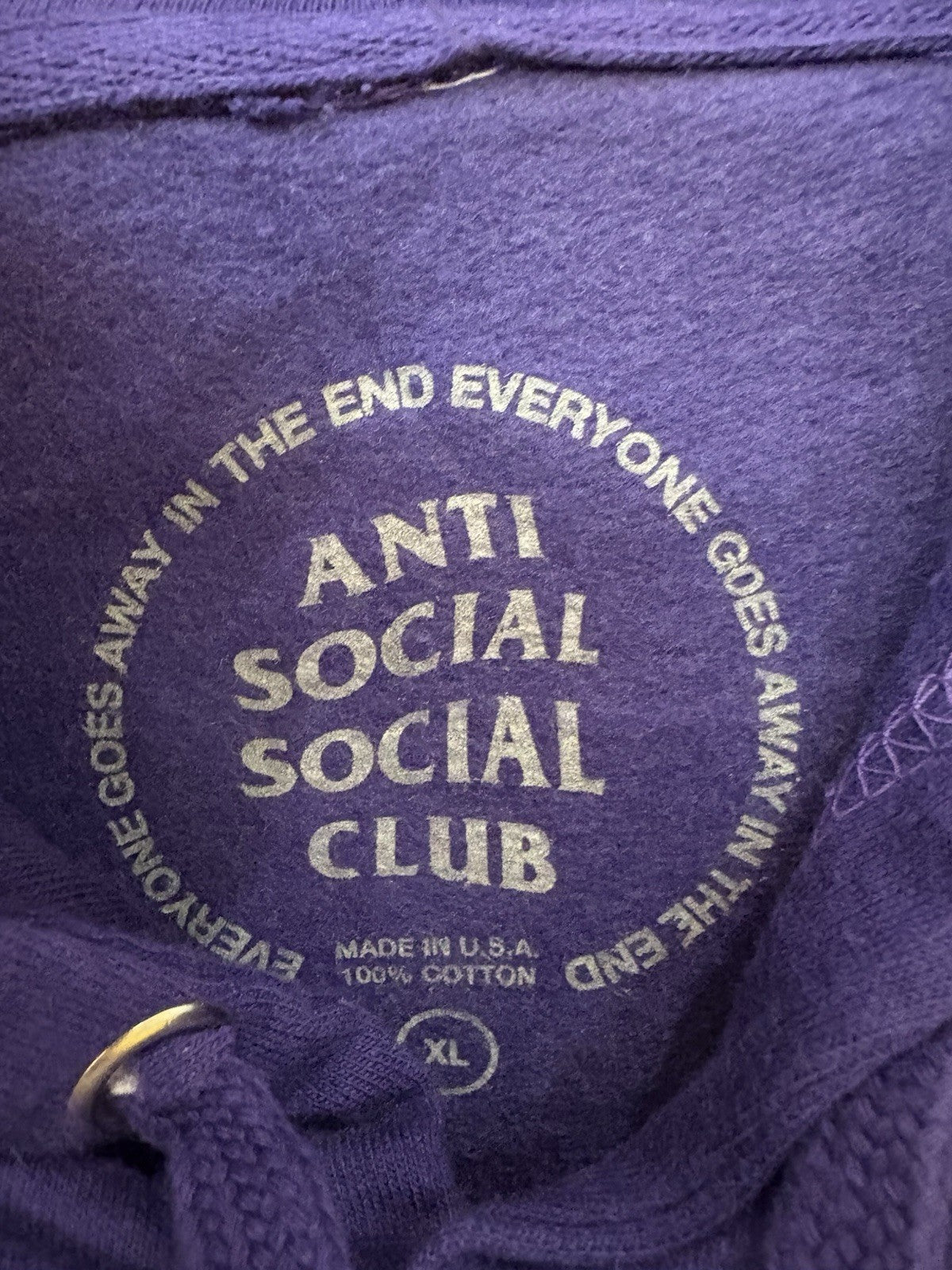 Anti Social Social Club Moodsting Hoodie Purple Sz XL