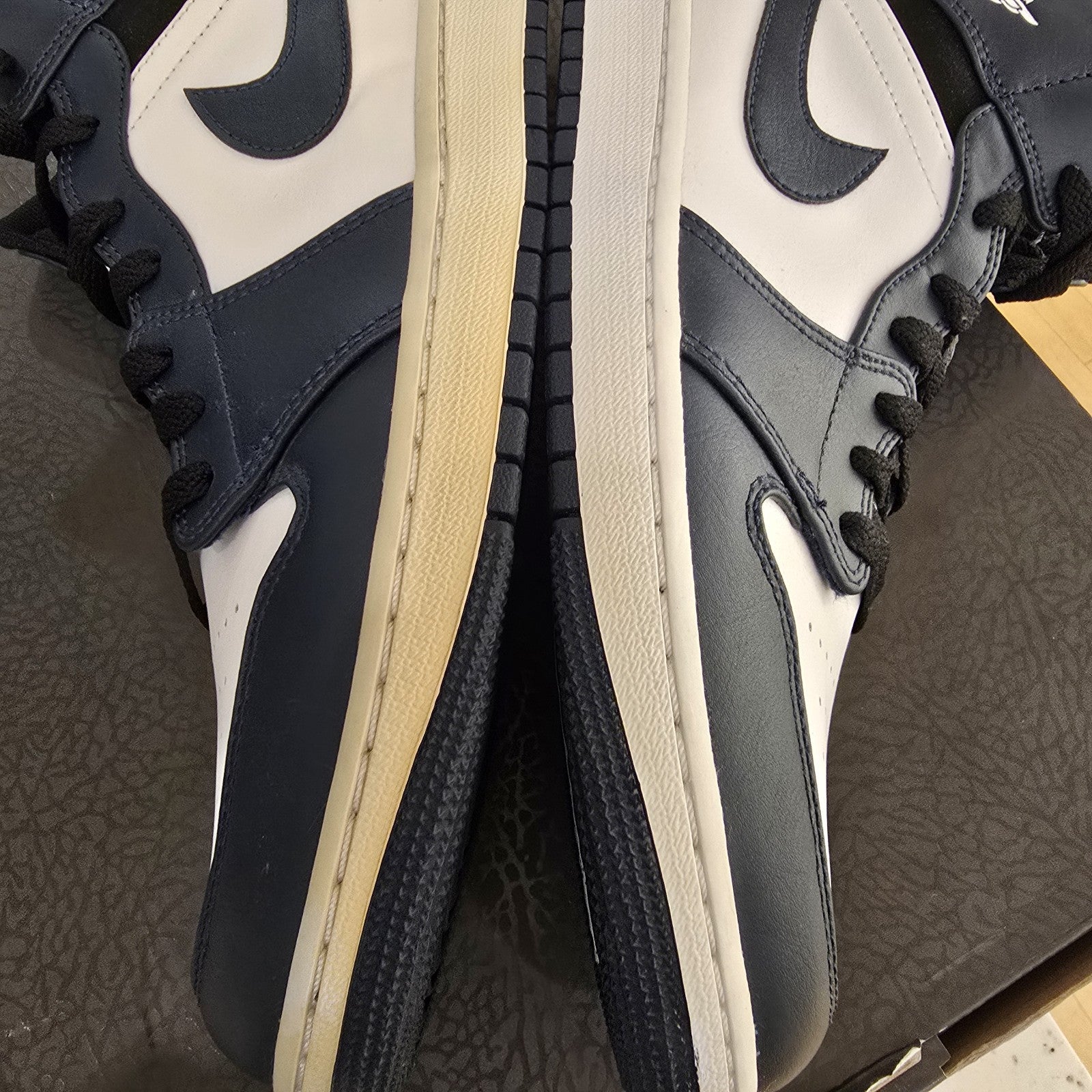 Size 13 - Air Jordan 1 Mid Armory Navy (Yellowing)