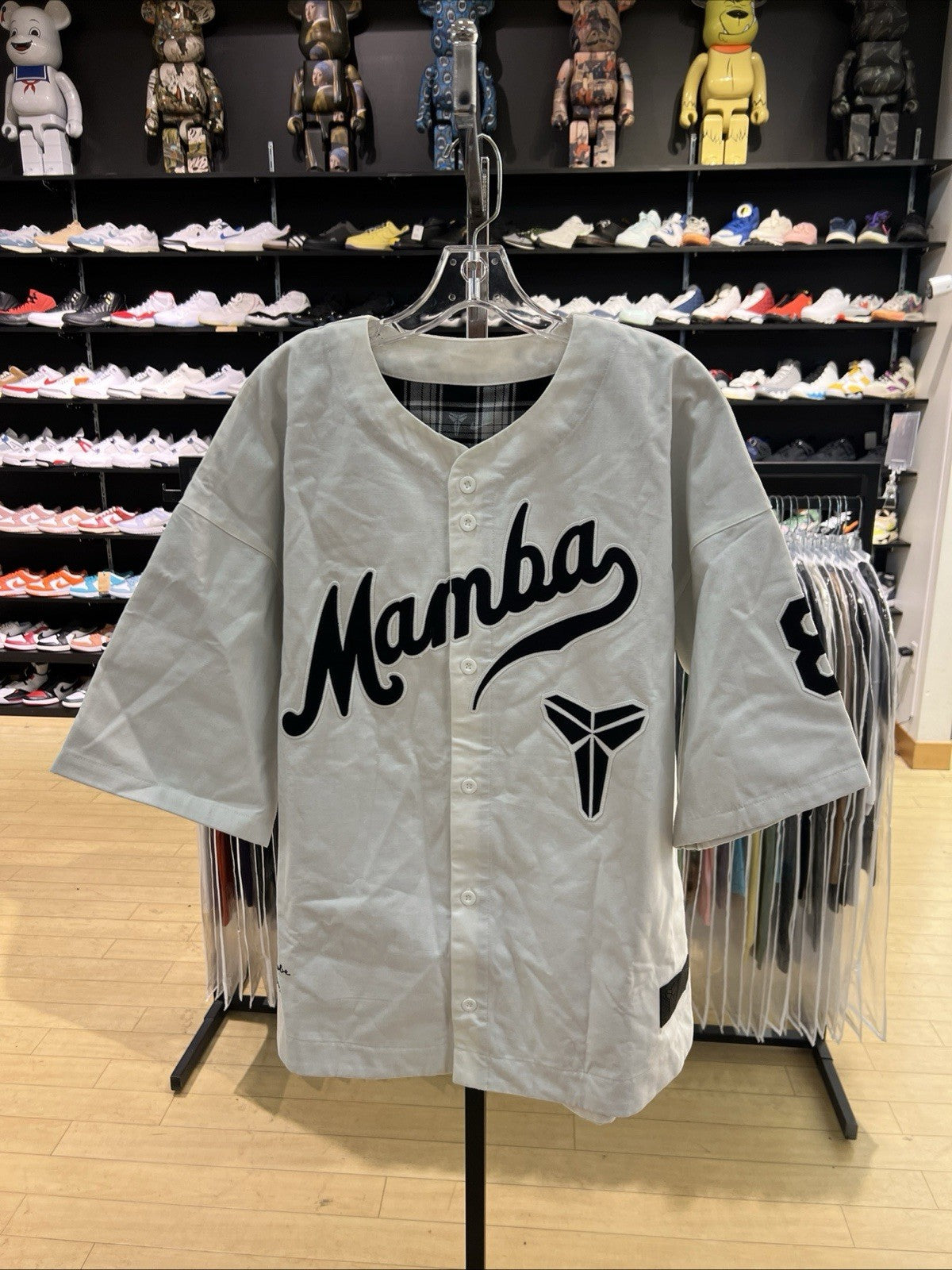 Nike Kobe Bryant 'Mamba Out' Baseball Jersey White/Black Sz L
