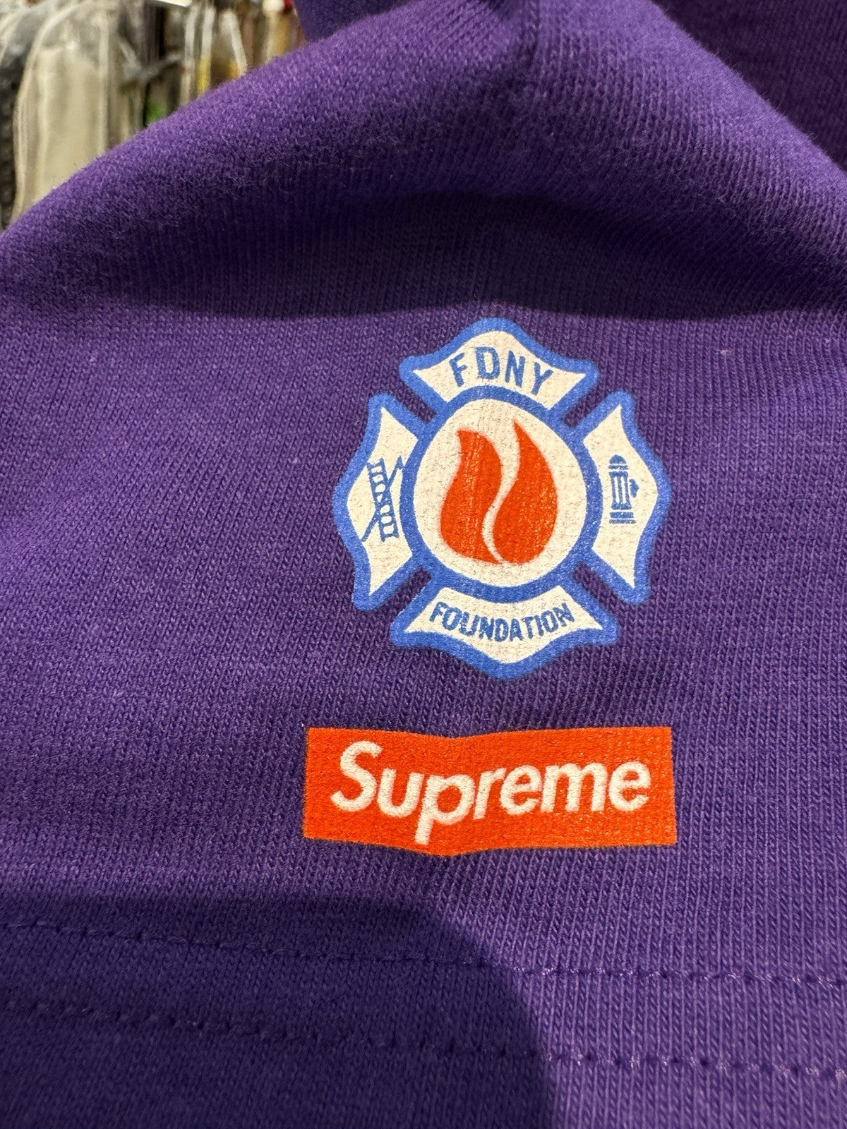 Supreme FDNY Engine 9 Tee Purple Size M