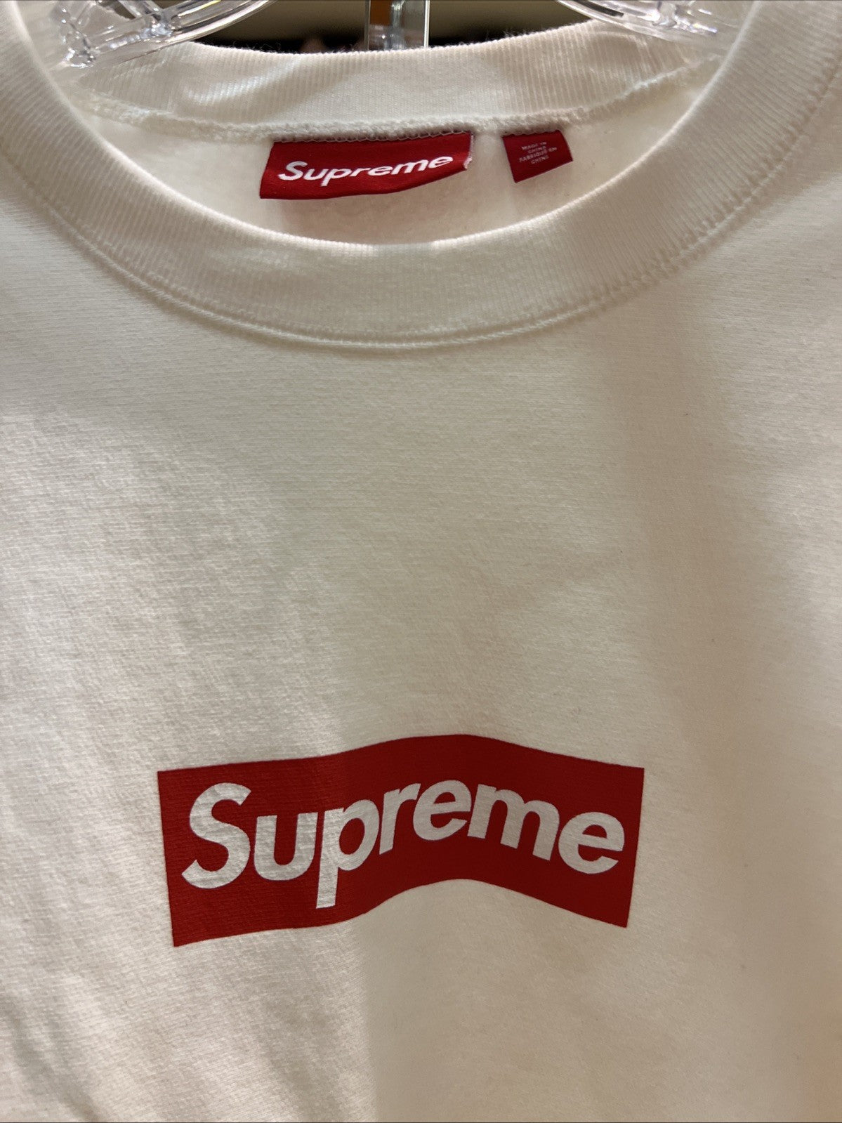 Supreme Box Logo Crewneck Sweatshirt White Sz M USED