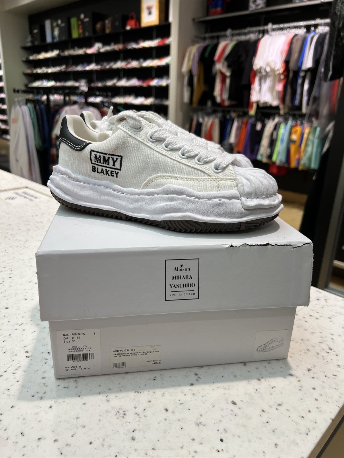 Maison MIHARA YASUHIRO BLAKEY OG Sole Canvas White Sz 36/4Y