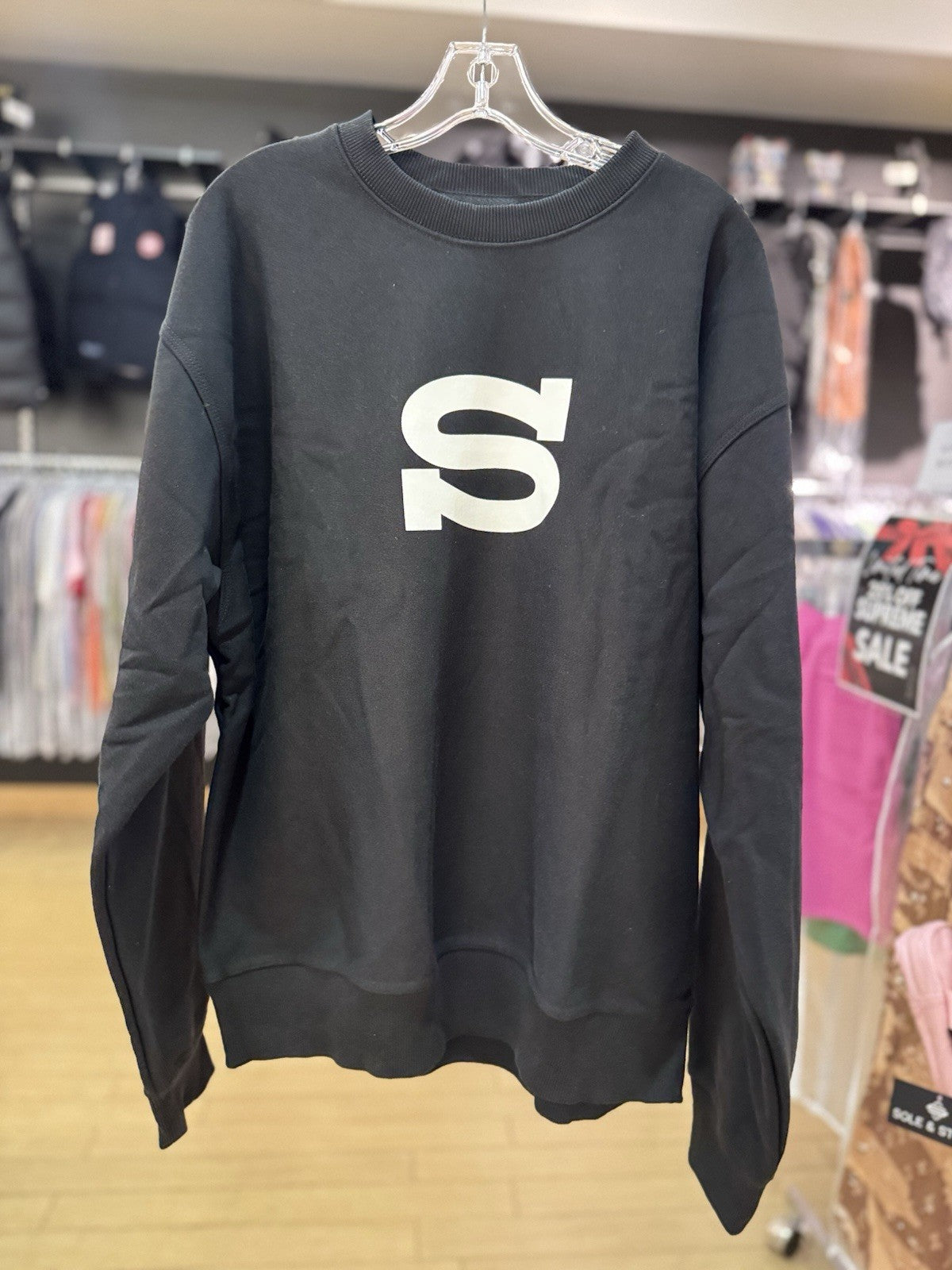 Stussy Letterman Crew Black Size Large