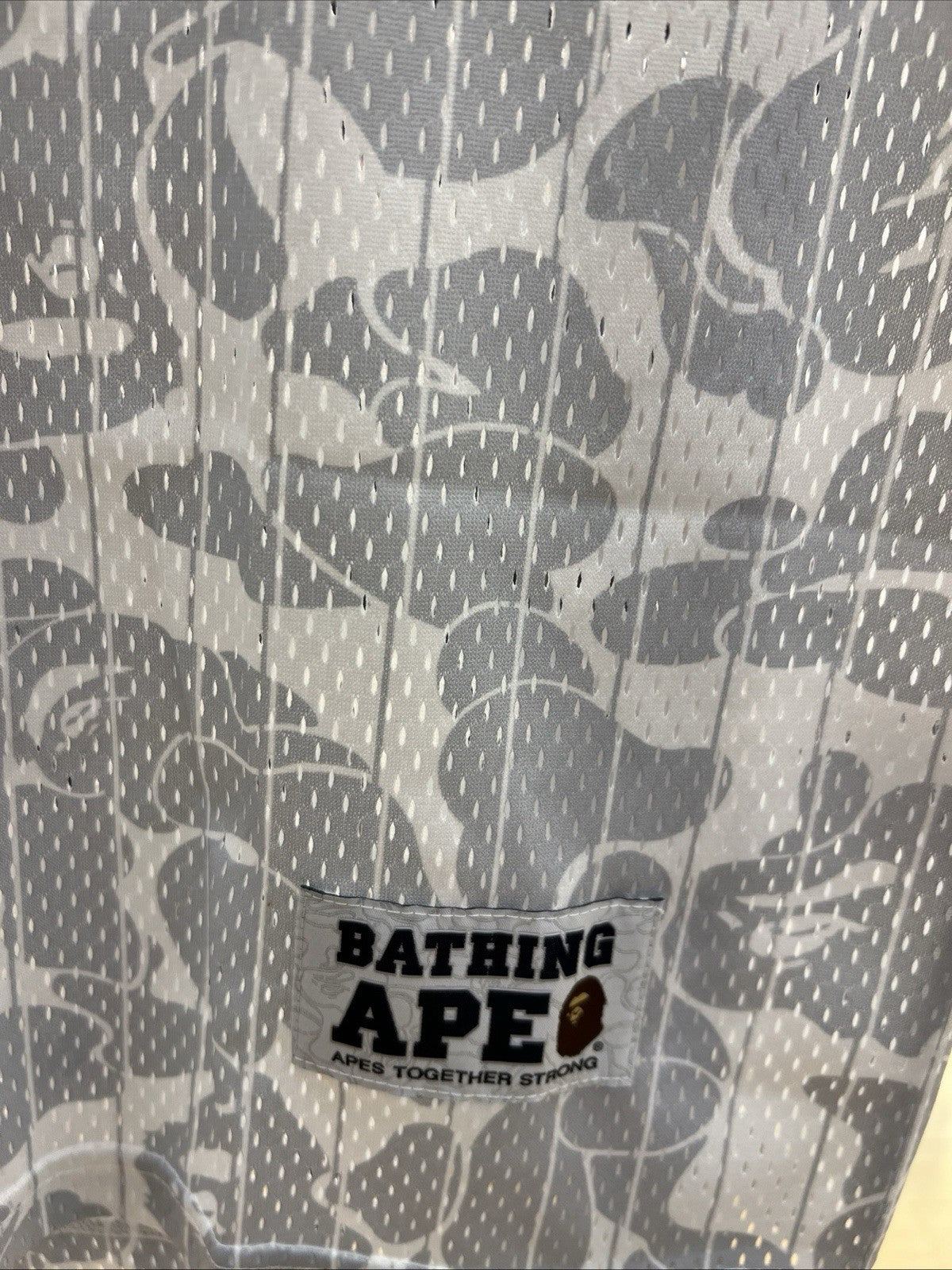 Bathing Ape Jersey White Grey Size S