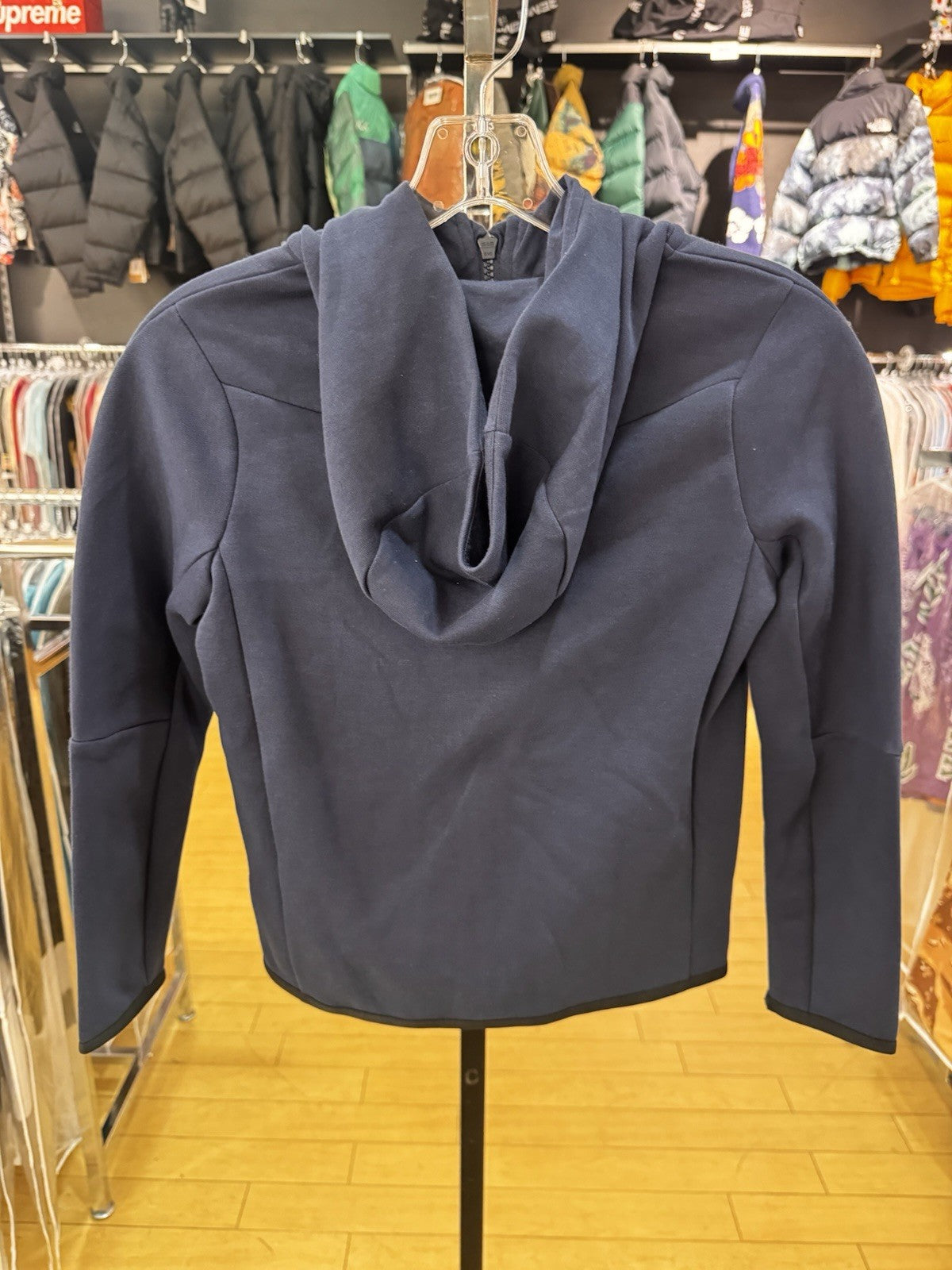 Nike Sportswear Tech Fleece Full Zip Hoodie Navy Blue Size Youth Small