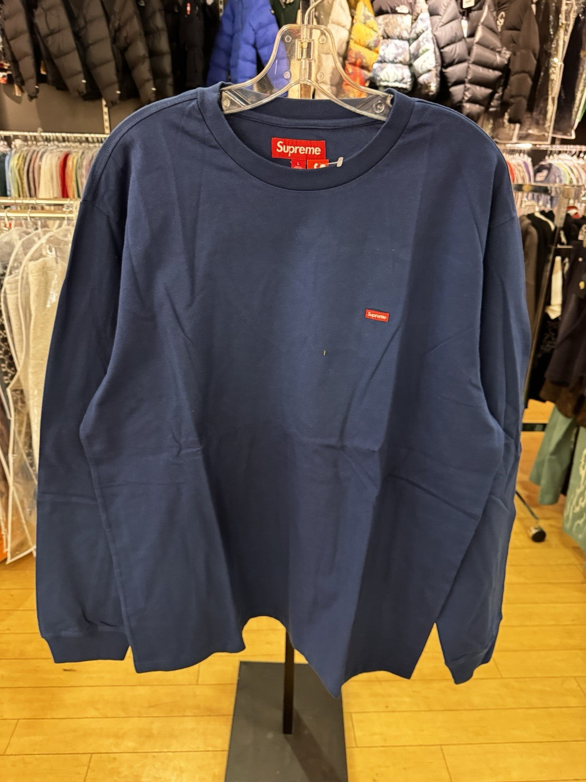 Supreme Small Box L/S Tee Dark Royal Size L