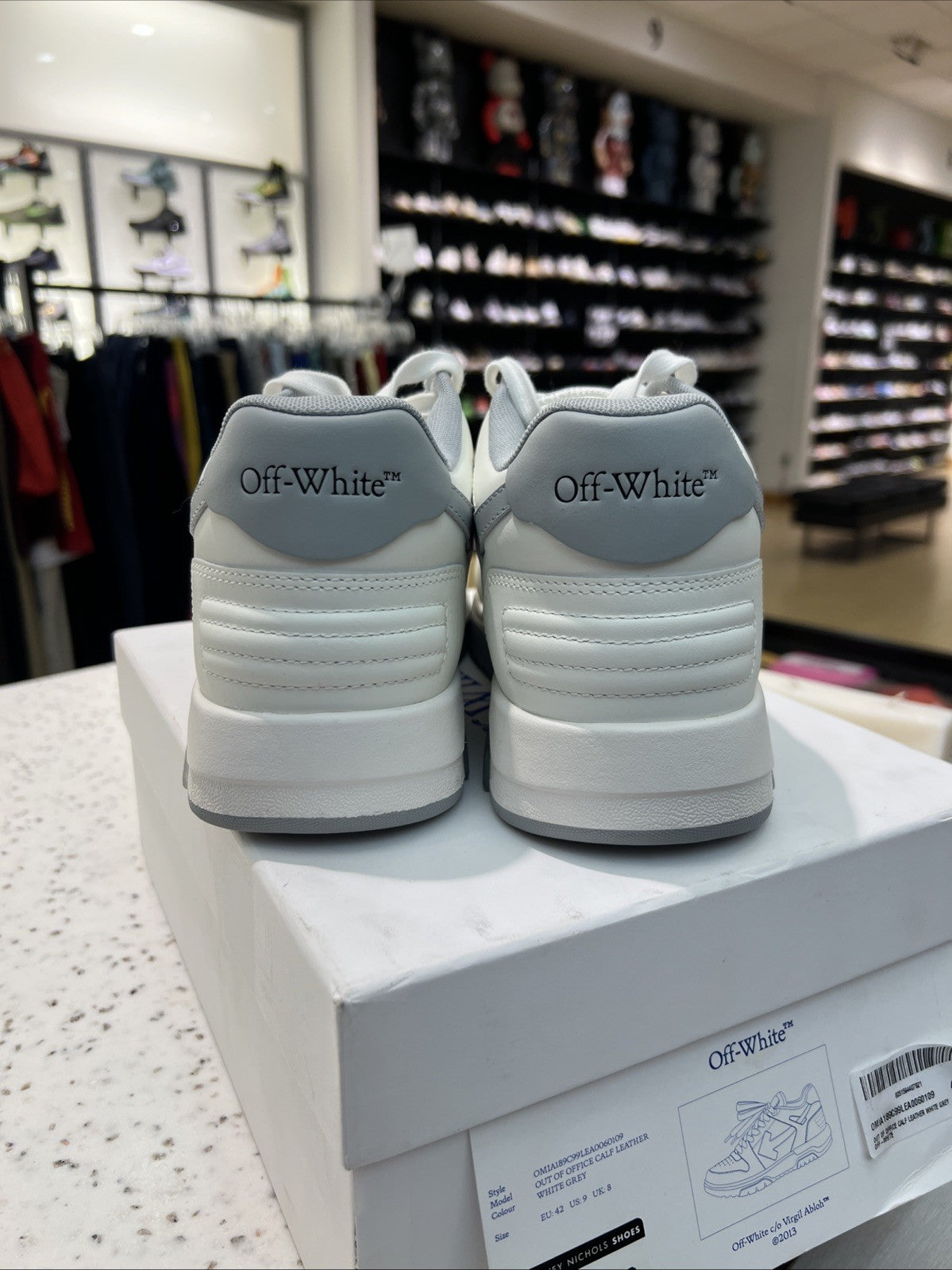 Off-White Out Of Office Low Top Sneaker White Grey Sz 9