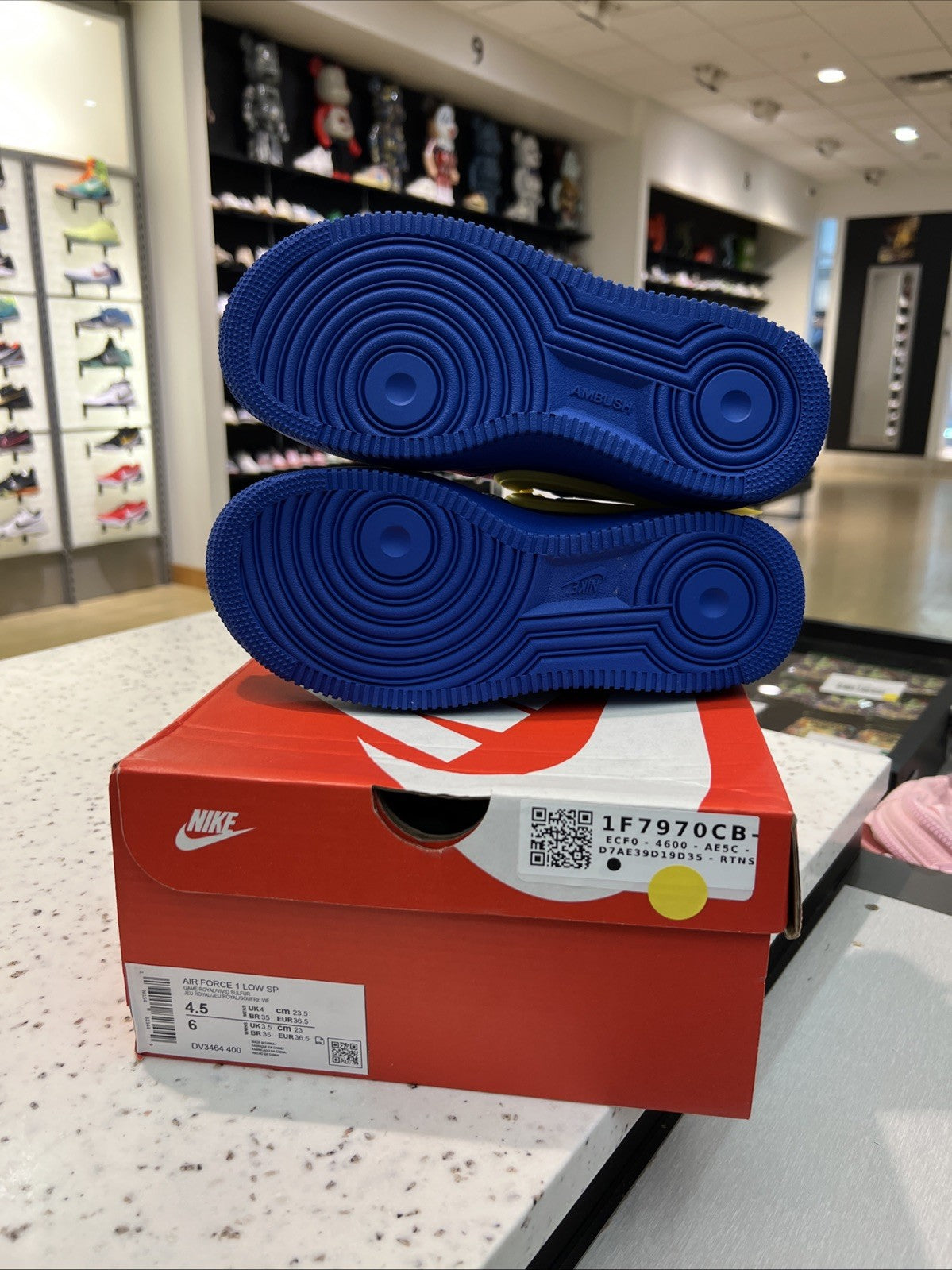 AMBUSH x Nike Air Force 1 Low Blue Yellow Sz 4.5/6W REP BOX
